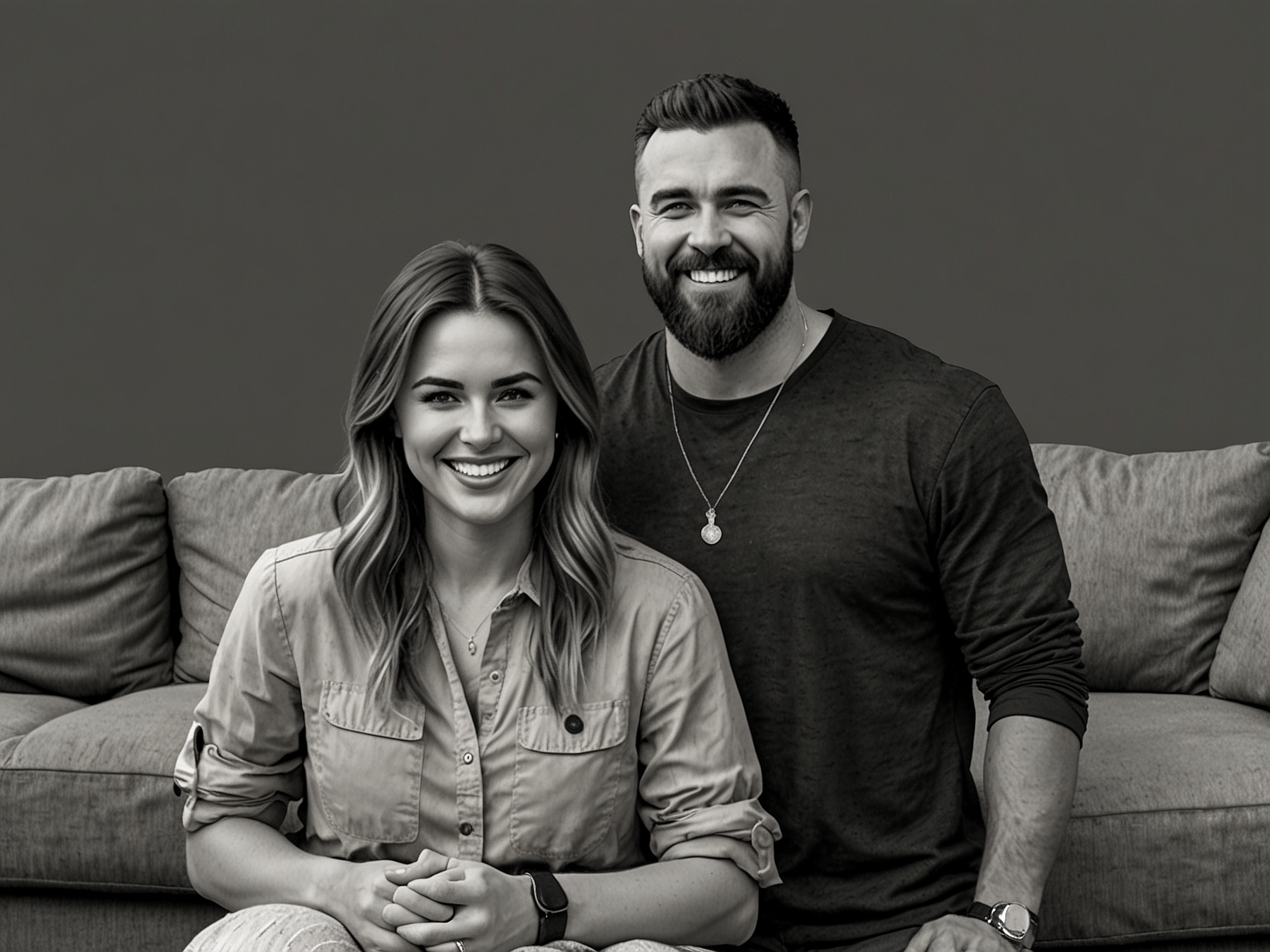 A happy family picture showing Jason and Kylie Kelce with their daughters Wyatt and Elliotte, symbolizing the private moments they aim to protect from public scrutiny.