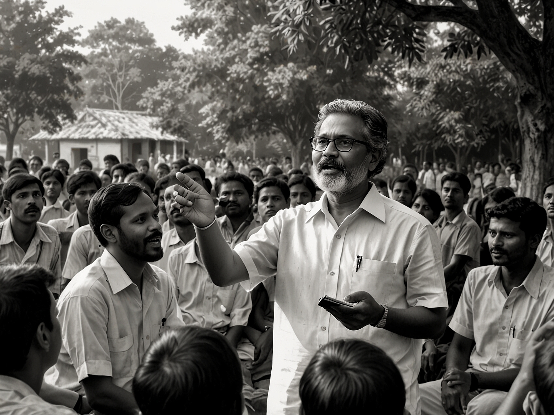 Kodikunnil Suresh addressing a public gathering, emphasizing his advocacy for the rights of marginalized communities and his active involvement in social initiatives at the grassroots level.