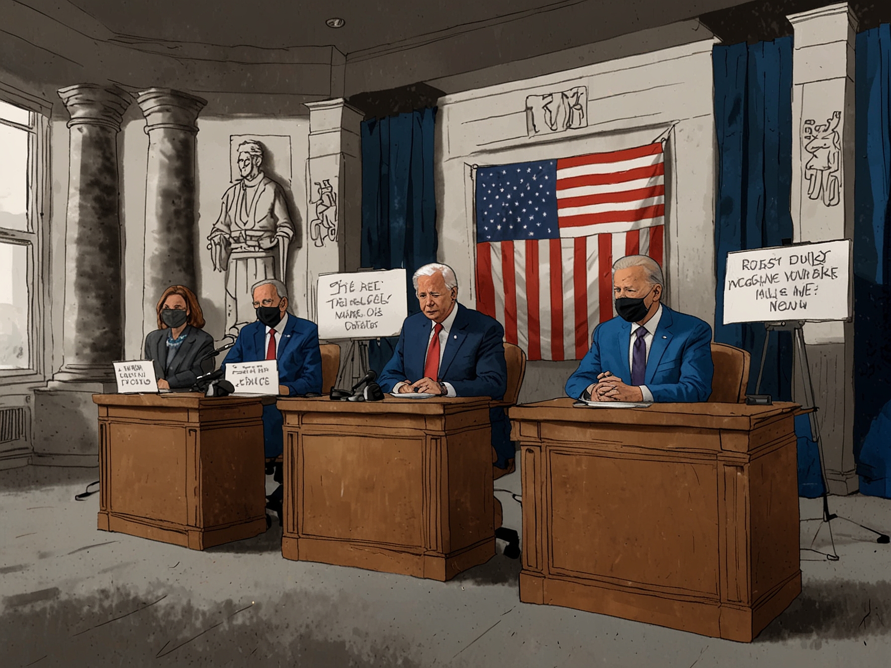 House Democrats hold a press conference, expressing their support for President Biden and emphasizing the need for an aggressive debate approach to showcase his achievements and counter Trump.