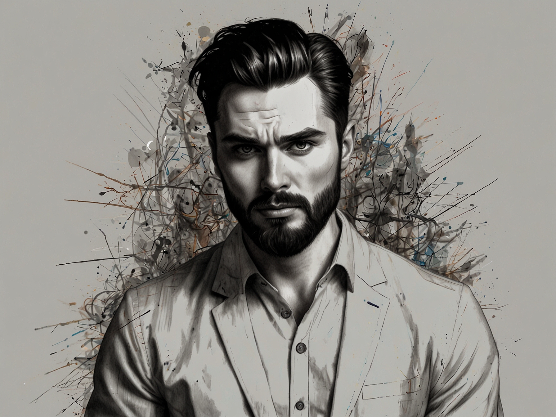 An artistic representation of psychological distress manifesting as physical symptoms like the loss of speech and sight, as experienced by Rylan Clark.
