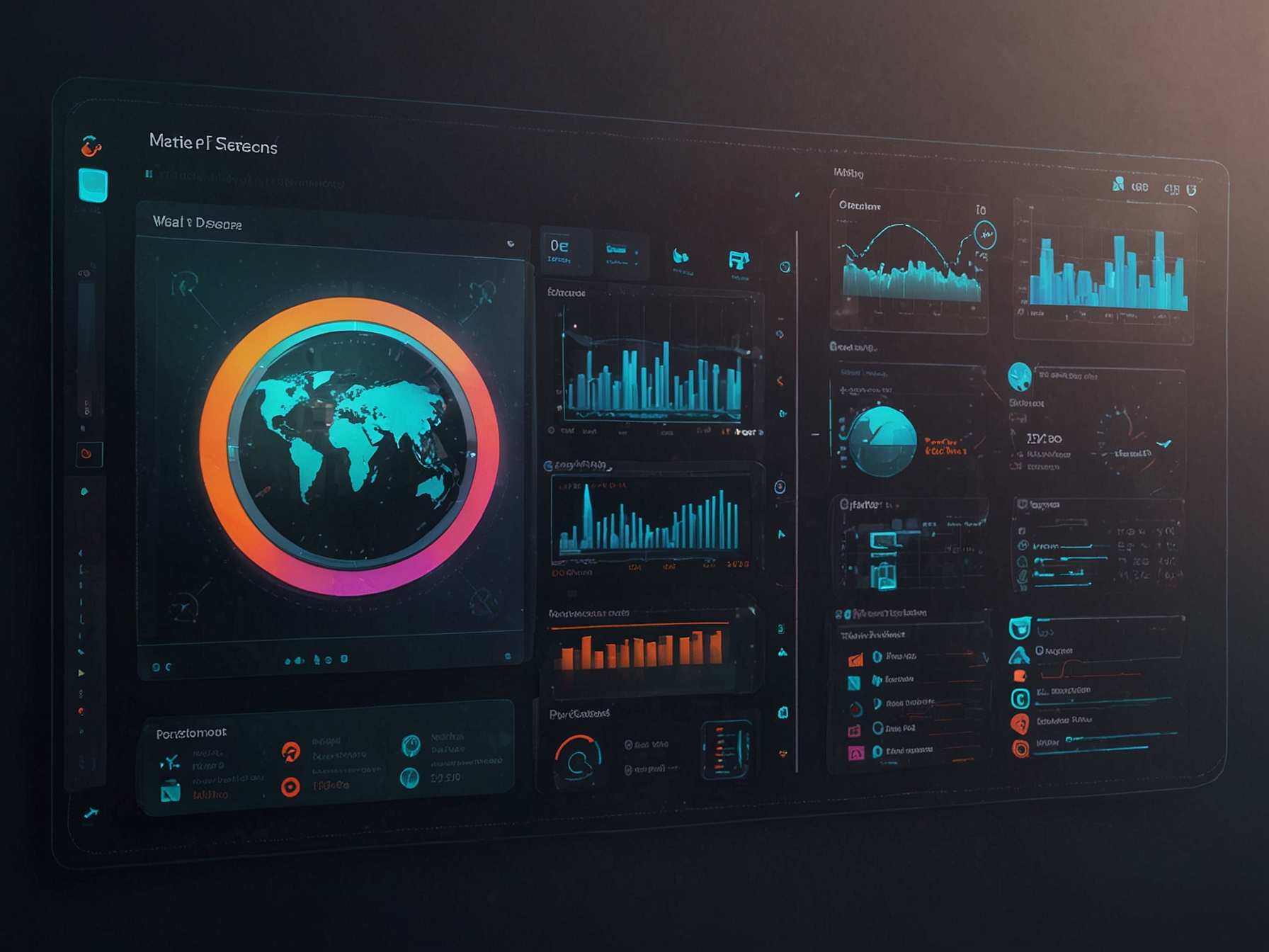 Illustration of a futuristic web browser interface that seamlessly integrates multiple business applications, emphasizing enhanced productivity and streamlined operations.