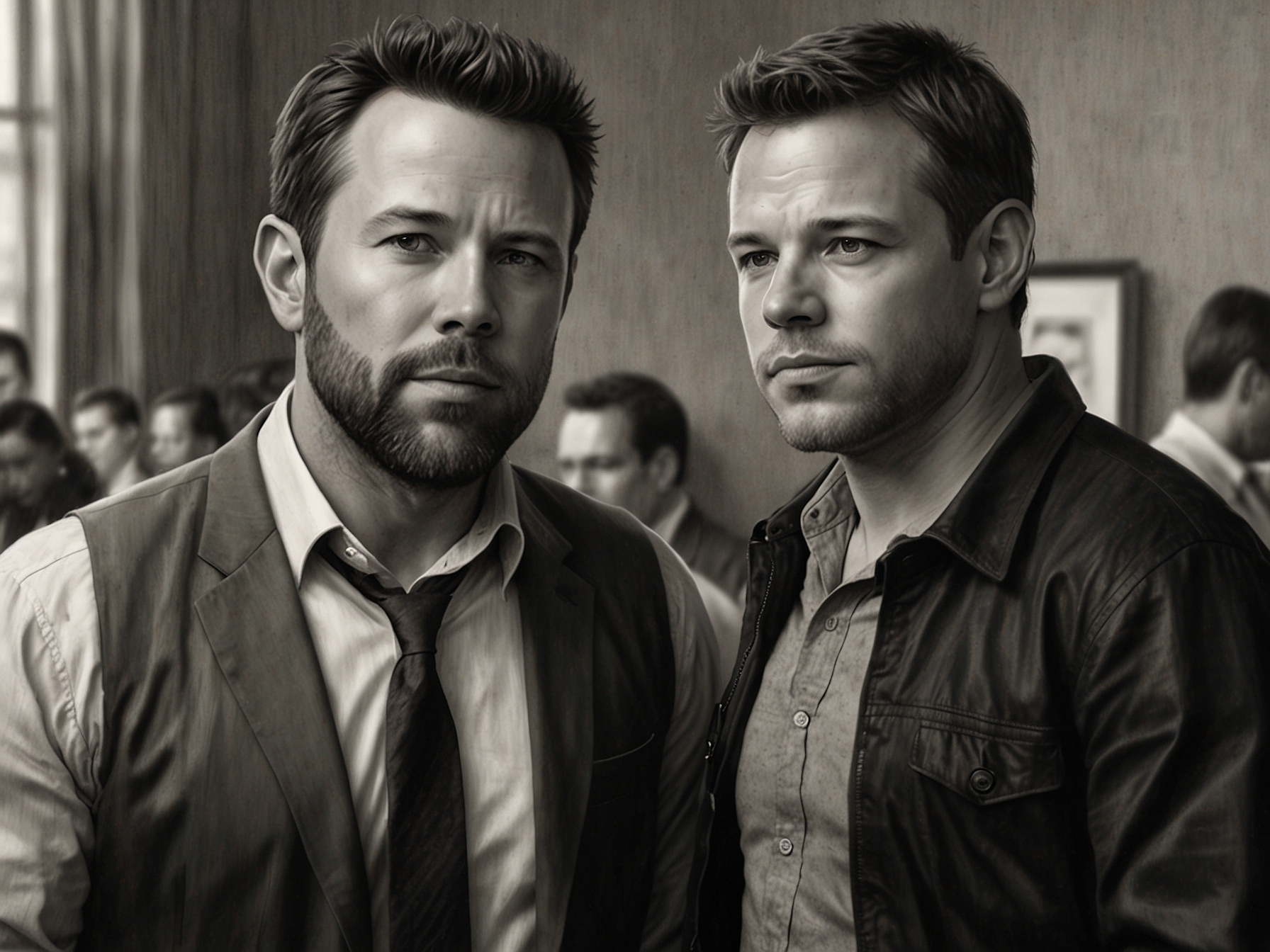 Ben Affleck and Matt Damon share a moment at a recent Hollywood event, highlighting their decades-long friendship and collaboration, symbolizing Damon’s unwavering support for Affleck.