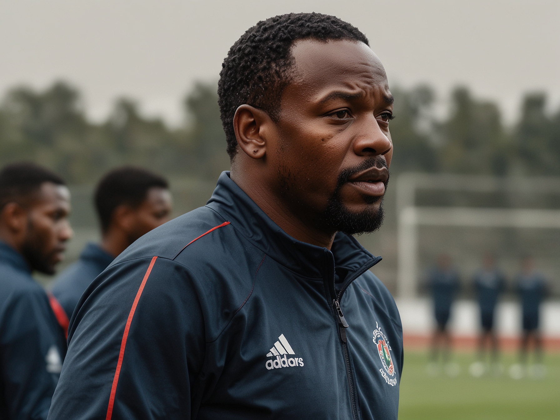 Phiwe Nomlomo, the newly appointed head coach of the Bulls, instructs the team during a training session, emphasizing his strategic approach and motivational coaching style.