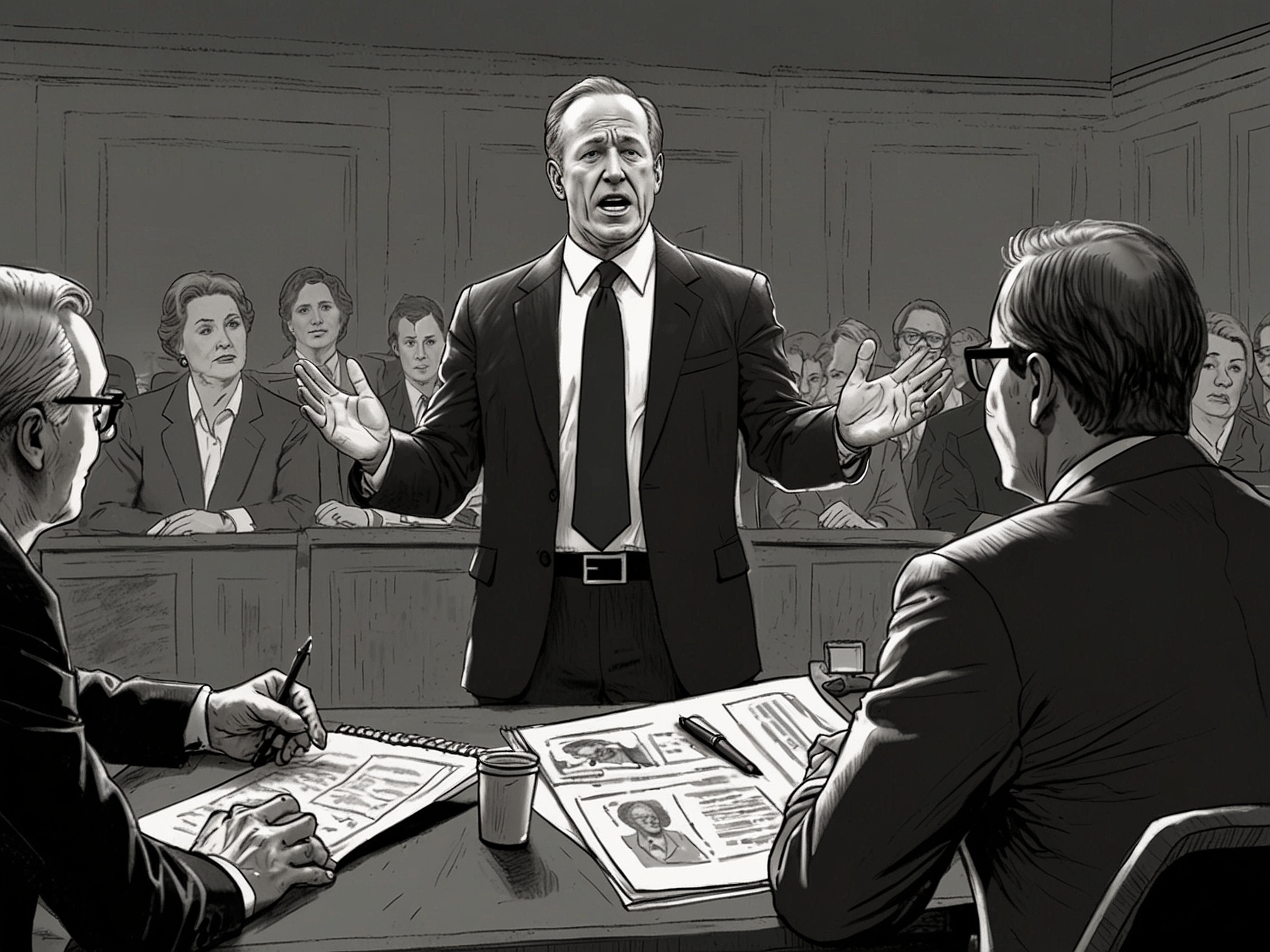 An image depicting Kevin Hollinrake addressing journalists, emphasizing the importance of integrity in political communication. This scene showcases the heated scrutiny surrounding the misleading clip controversy.