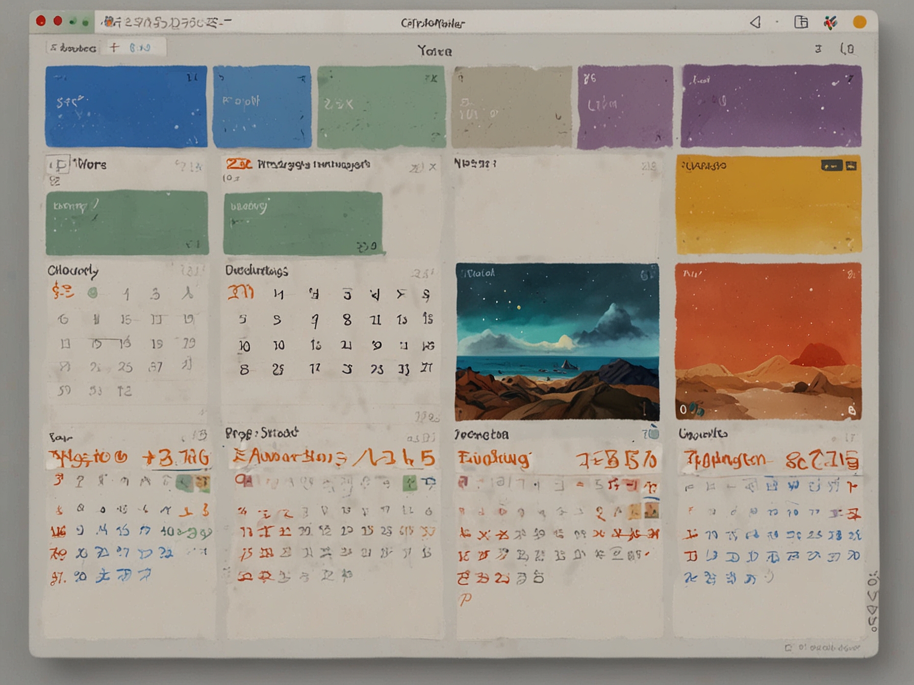 An illustration showcasing multi-calendar support in ChromeOS 126, where multiple calendars are seamlessly integrated into a single unified view for better schedule management.
