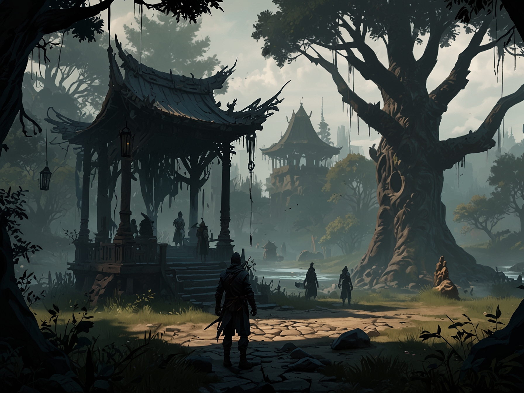 An in-game cutscene from Shadows of the Erdtree shows new characters and intricate lore. This scene illustrates the immersive world-building that fans have come to love.