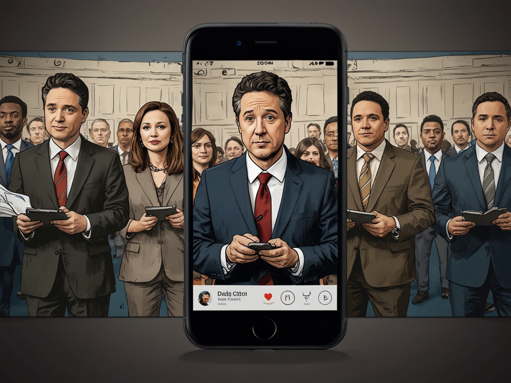 A smartphone showing clips of The Daily Show on YouTube, highlighting another way to catch up on recent episodes and segments for free.