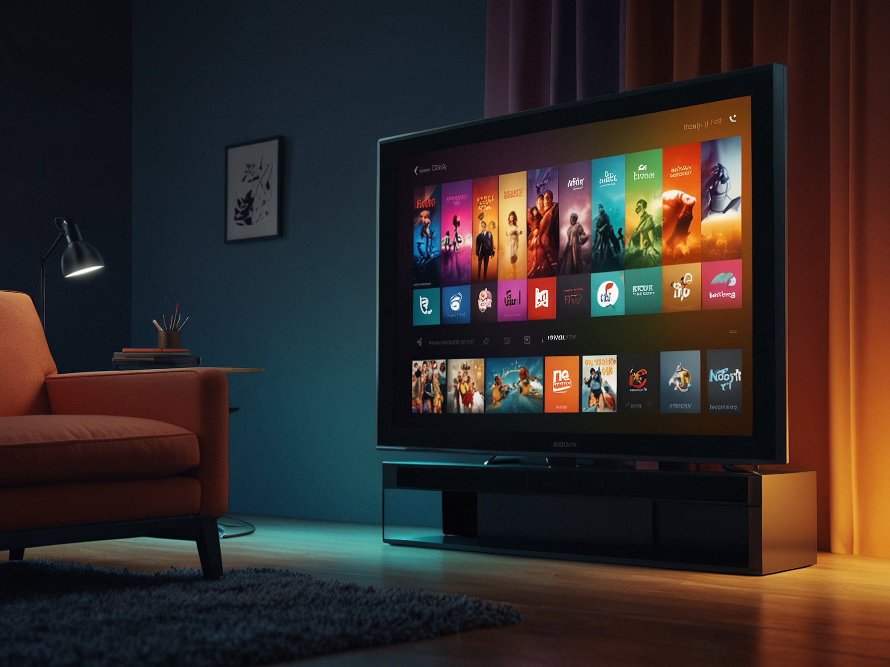 An old television set displaying vibrant, modern streaming service interfaces after being upgraded with an Amazon Fire TV Stick 4K, showcasing its transformative capabilities.