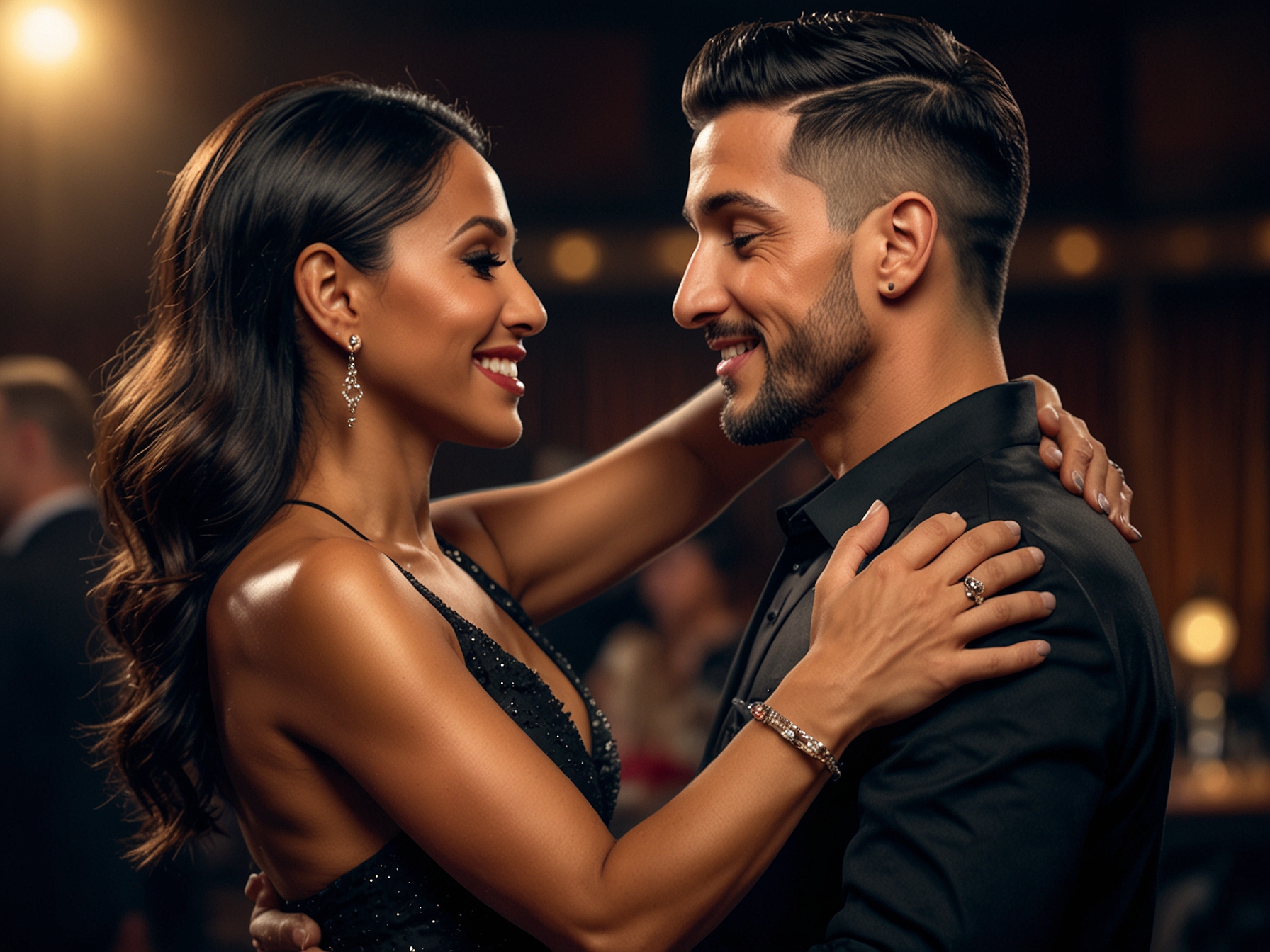 Giovanni Pernice and Karen Hauer sharing a candid moment backstage at 'Strictly Come Dancing,' reflecting their strong professional bond and the shock surrounding the misconduct probe affecting Pernice.