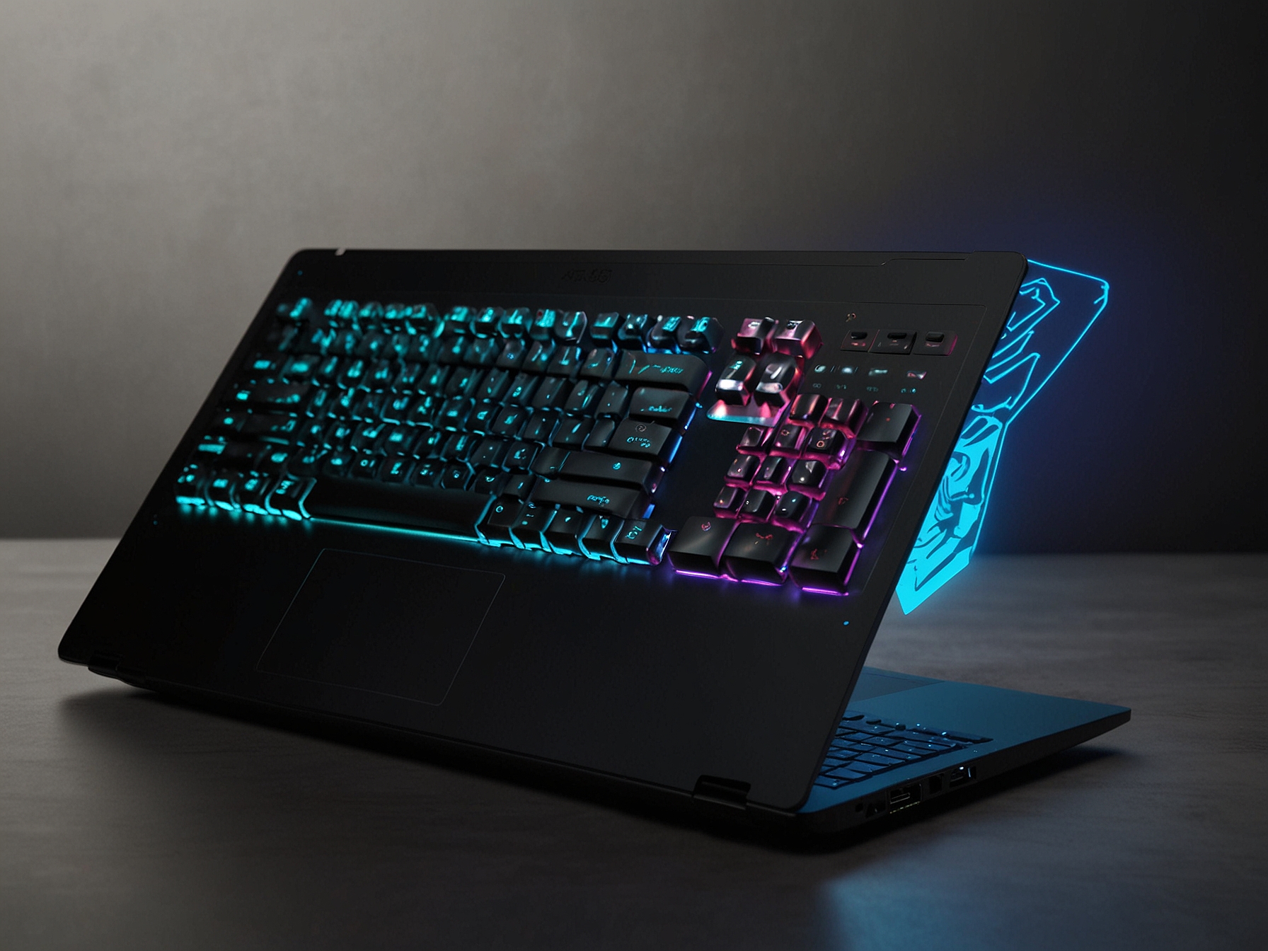 A modern, lightweight gaming laptop with an RGB keyboard, emphasizing portability and style for gamers who need powerful performance on the go.