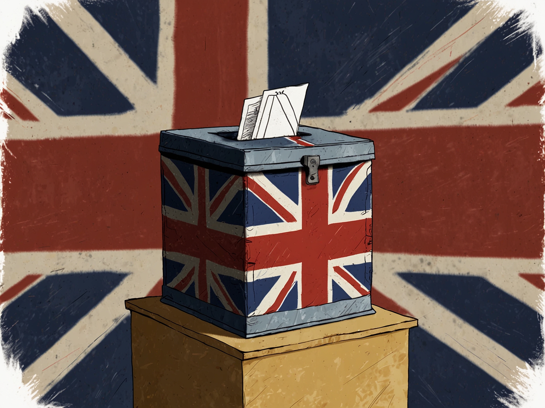 An illustration of a ballot box with the Union Jack in the background, representing the critical decision British voters face concerning Labour’s proposed policies in the upcoming General Election.