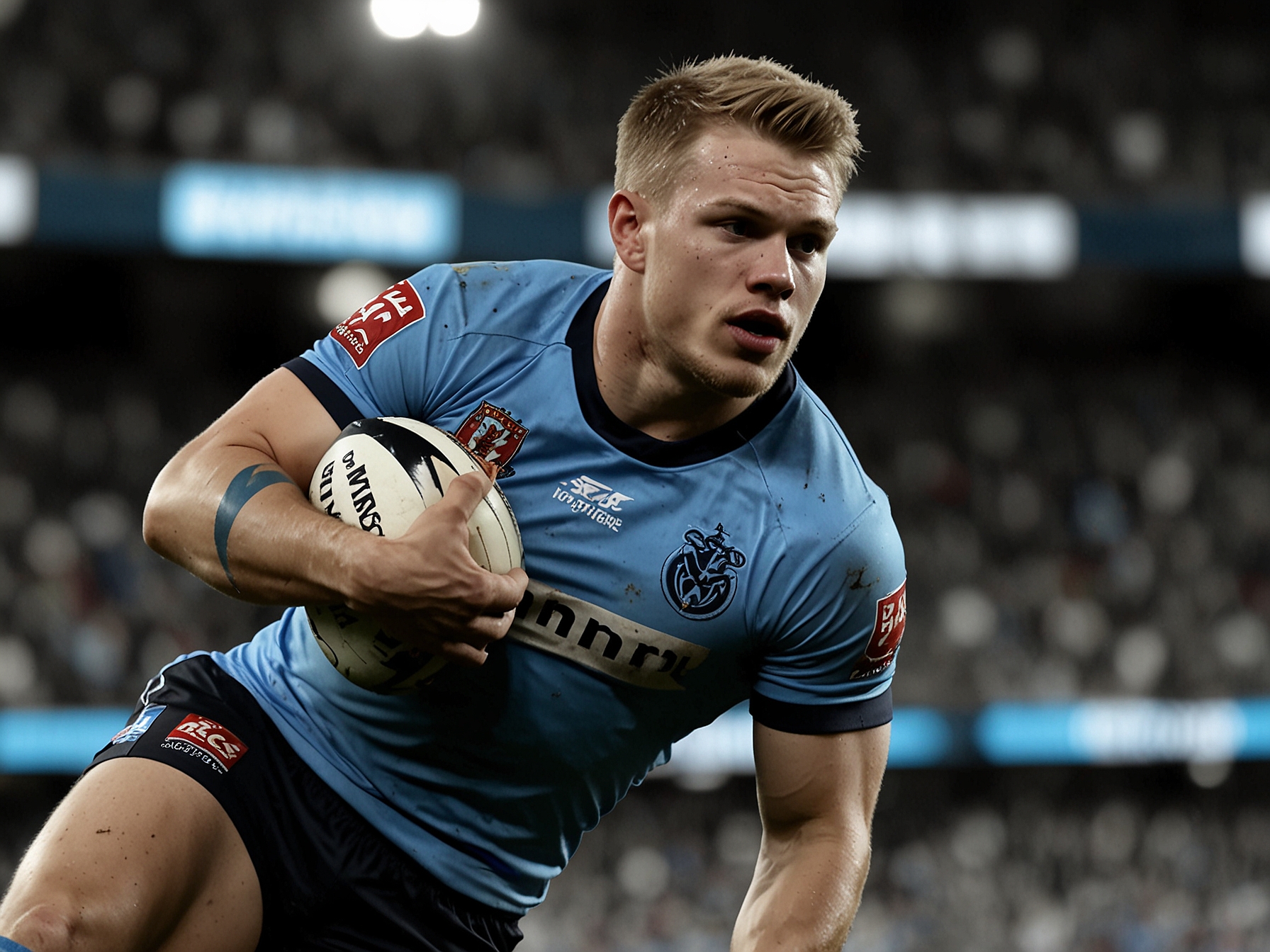 Jake Trbojevic in action during a State of Origin match, showcasing his defensive prowess and relentless work ethic that make him indispensable to the New South Wales Blues.