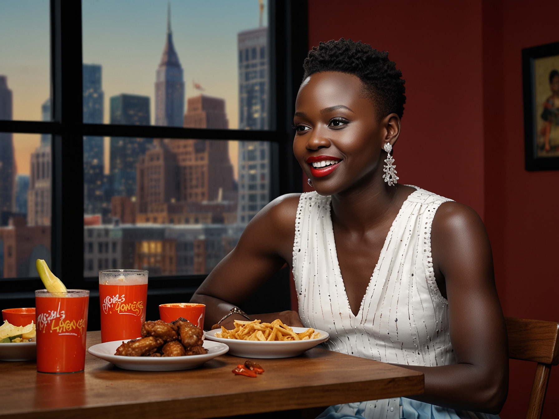 Lupita Nyong’o shares her story on 'Hot Ones,' discussing her crucial role in obtaining rights to a Taylor Swift song for 'Little Monsters,' while eating spicy chicken wings.