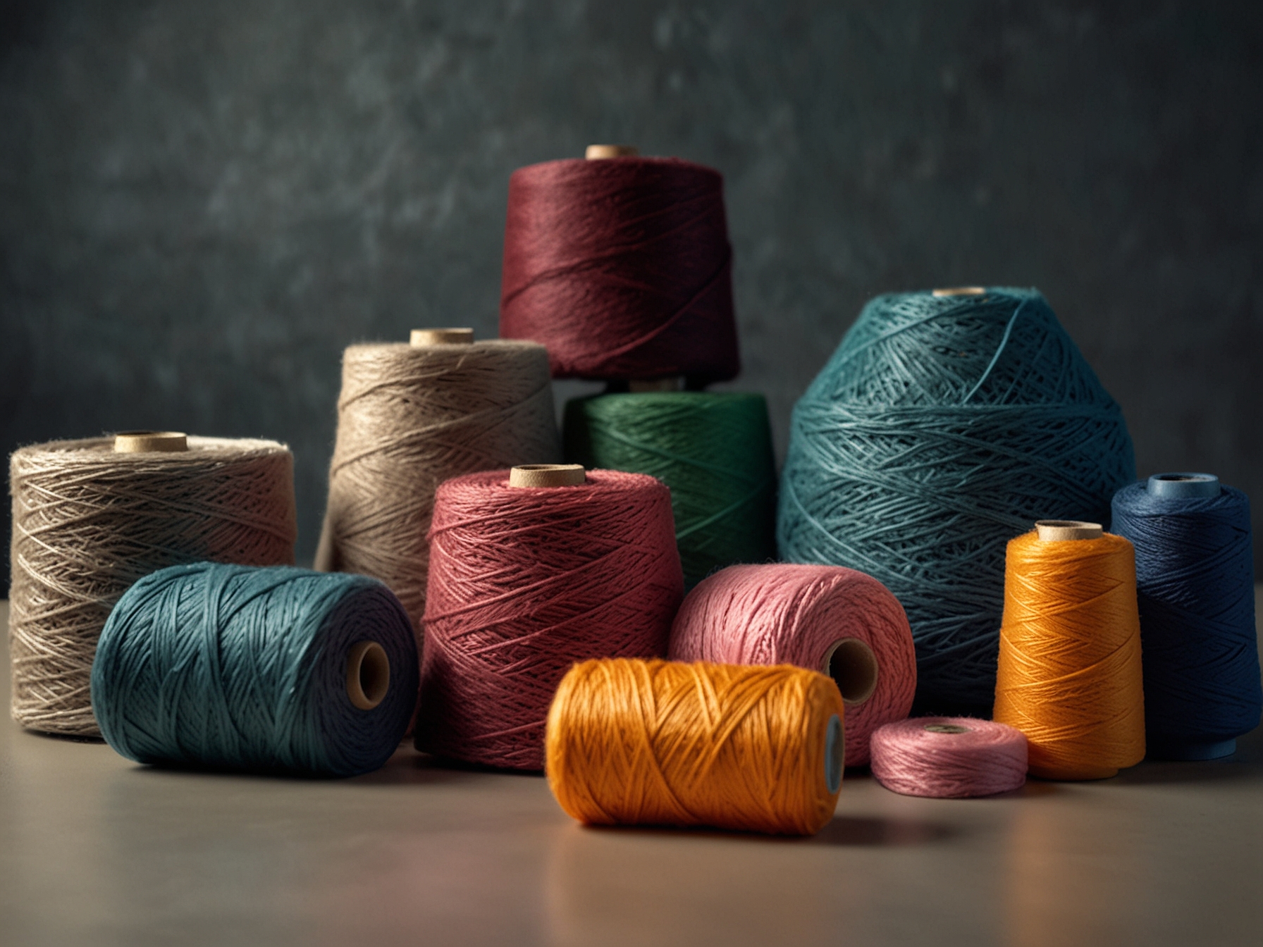 An illustration showing the rising trend in the global synthetic yarn market, with percentages indicating its growth from USD 234.1 billion in 2024 to USD 300.5 billion by 2029.