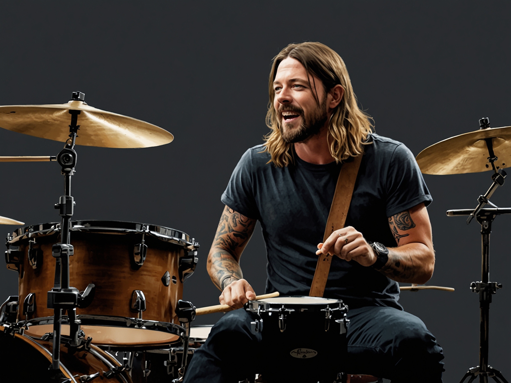 Shane Hawkins playing drums with Foo Fighters, delivering an emotionally charged performance of 'This Is A Call' in tribute to his late father, Taylor Hawkins.