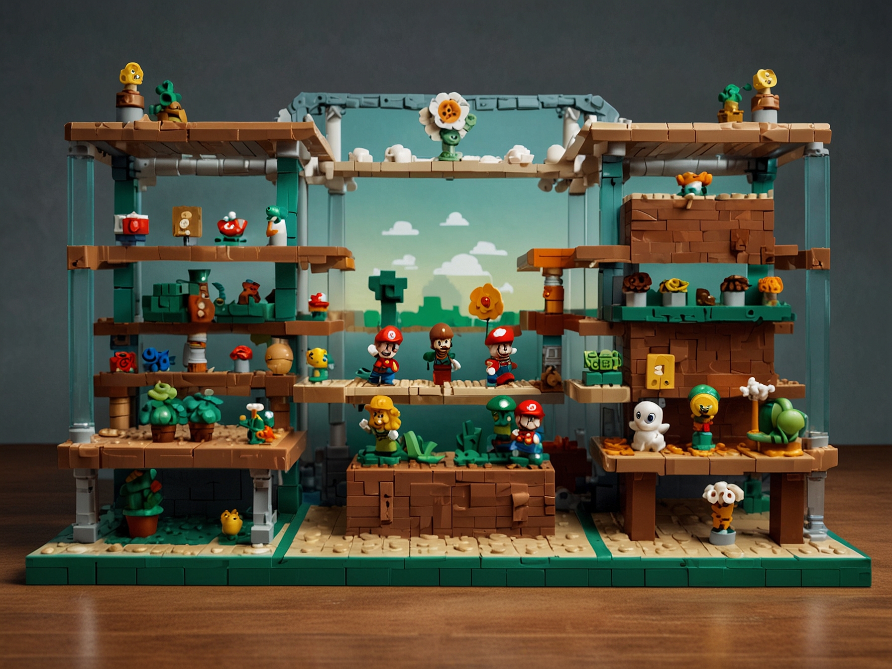 Image showcasing the Lego Super Mario Adventures Luigi and Mario Starter Courses alongside the Princess Peach set. Both sets feature interactive figures and various pieces, highlighting the diversity and compatibility of the collection.