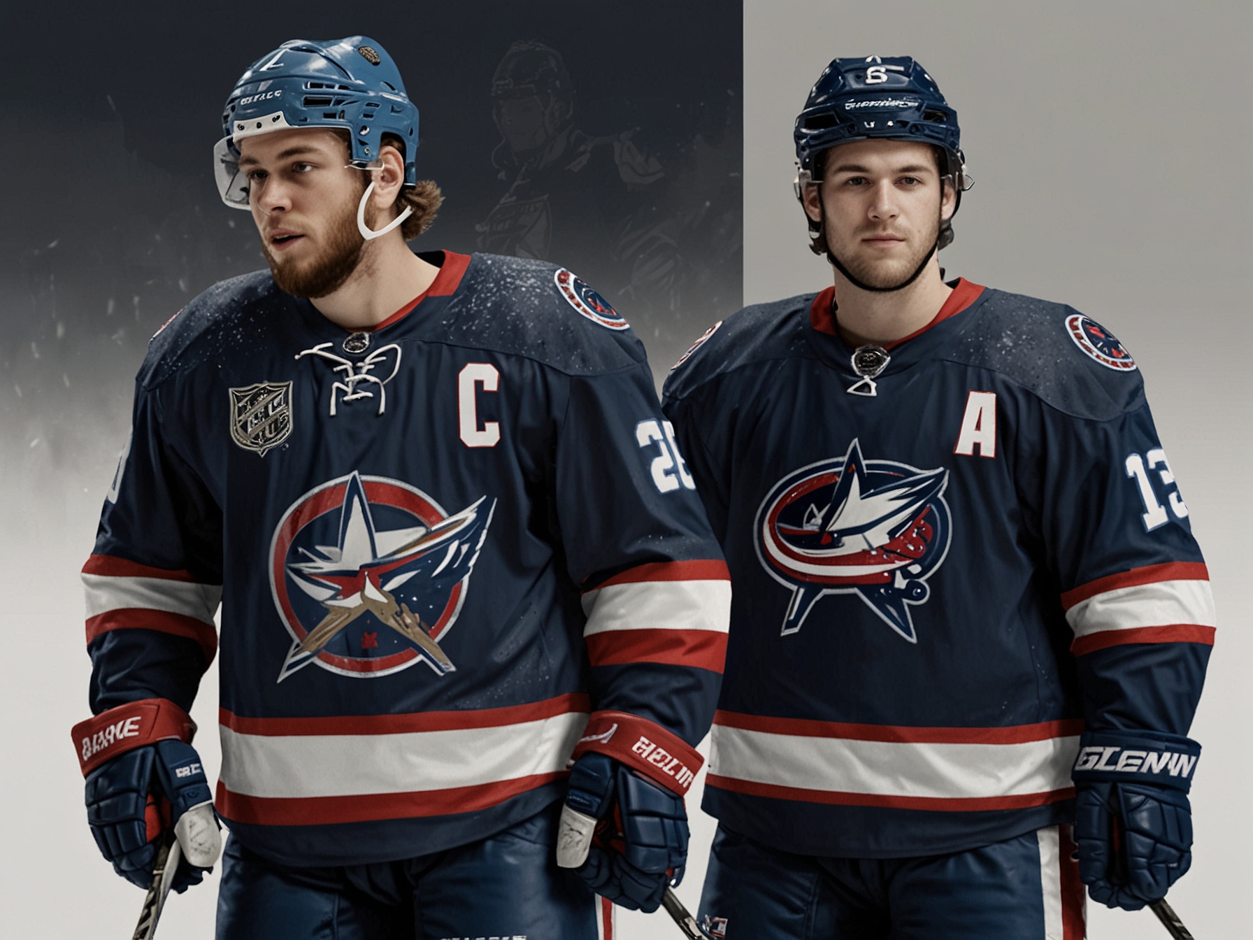 A graphic showing the top prospects of the 2023 NHL draft, including Marco Rossi, Jamie Drysdale, and Cole Perfetti, highlighting the strategic options available for the Blue Jackets at the No. 4 spot.