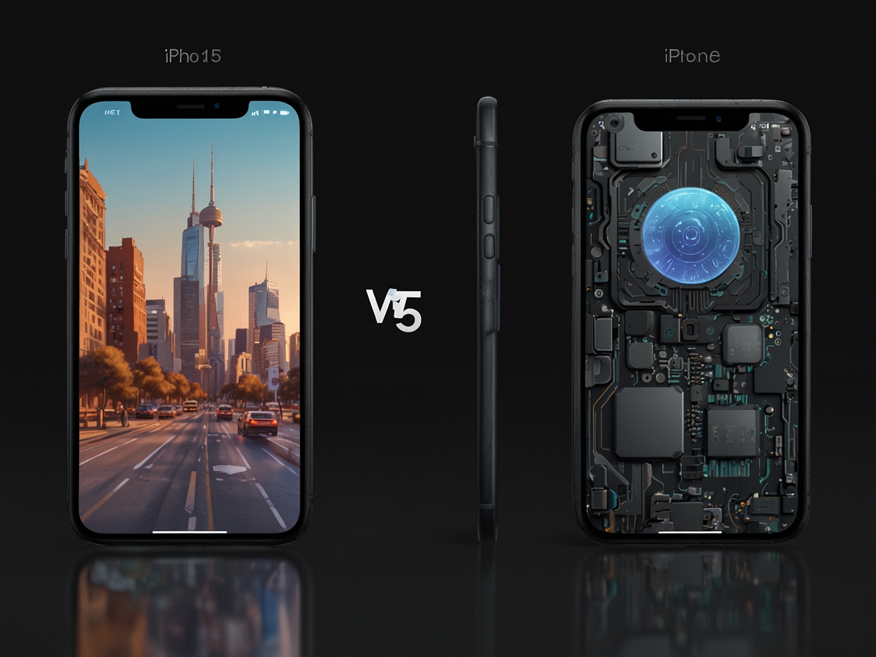 A visual comparison of the iPhone 15 and 16, focusing on AI integration, showcasing new hardware and software features while highlighting potential concerns like privacy and cost.