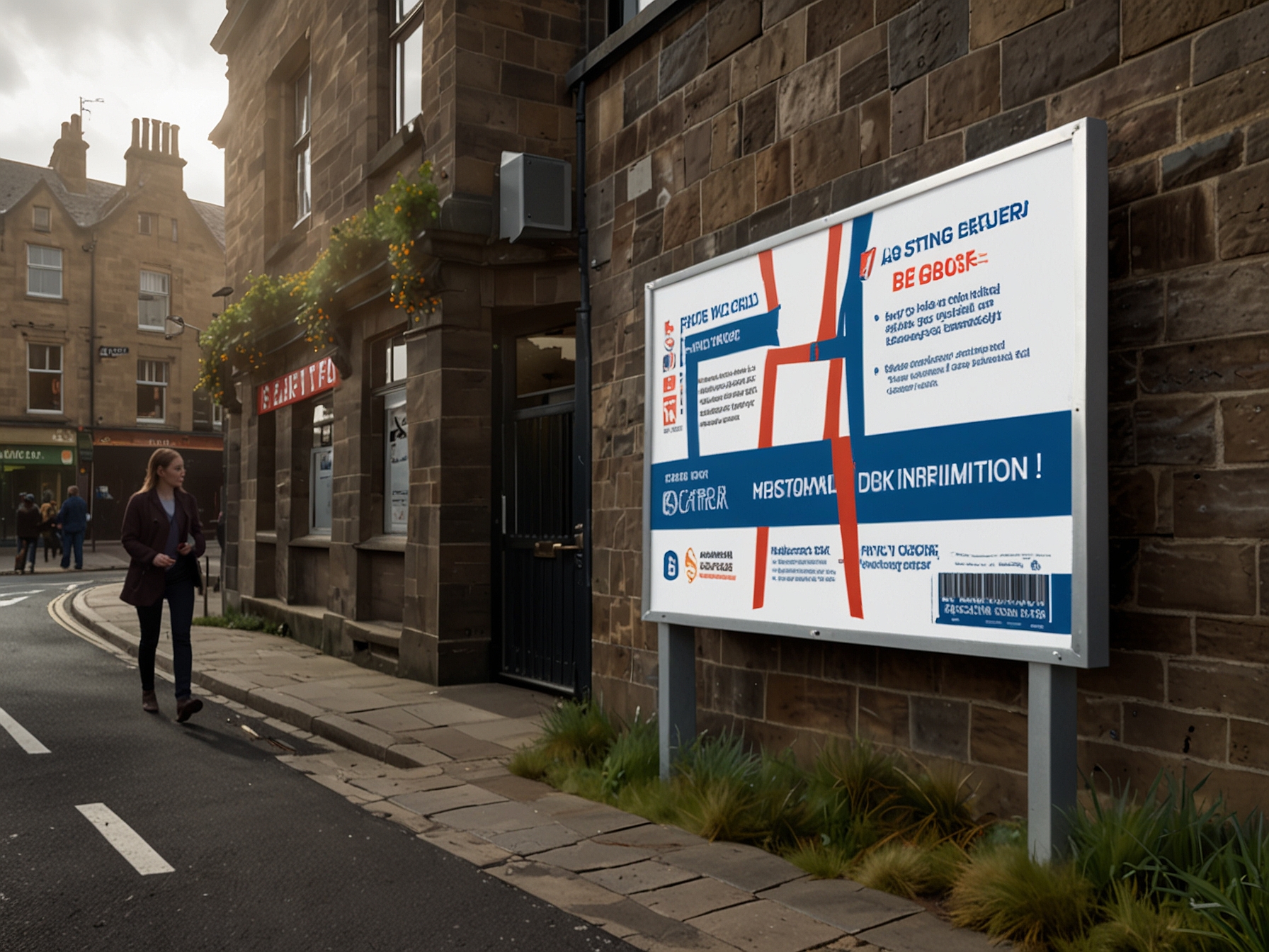 A public informational campaign billboard in Scotland explaining how voters can reissue delayed postal ballots, demonstrating local councils' commitment to maintaining election integrity.