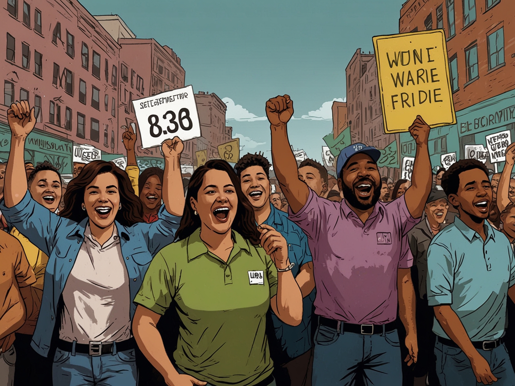 Image showing Uber and Lyft drivers celebrating the landmark $32.50 minimum hourly wage settlement in Massachusetts, symbolizing a major victory for gig workers' rights and fair compensation.