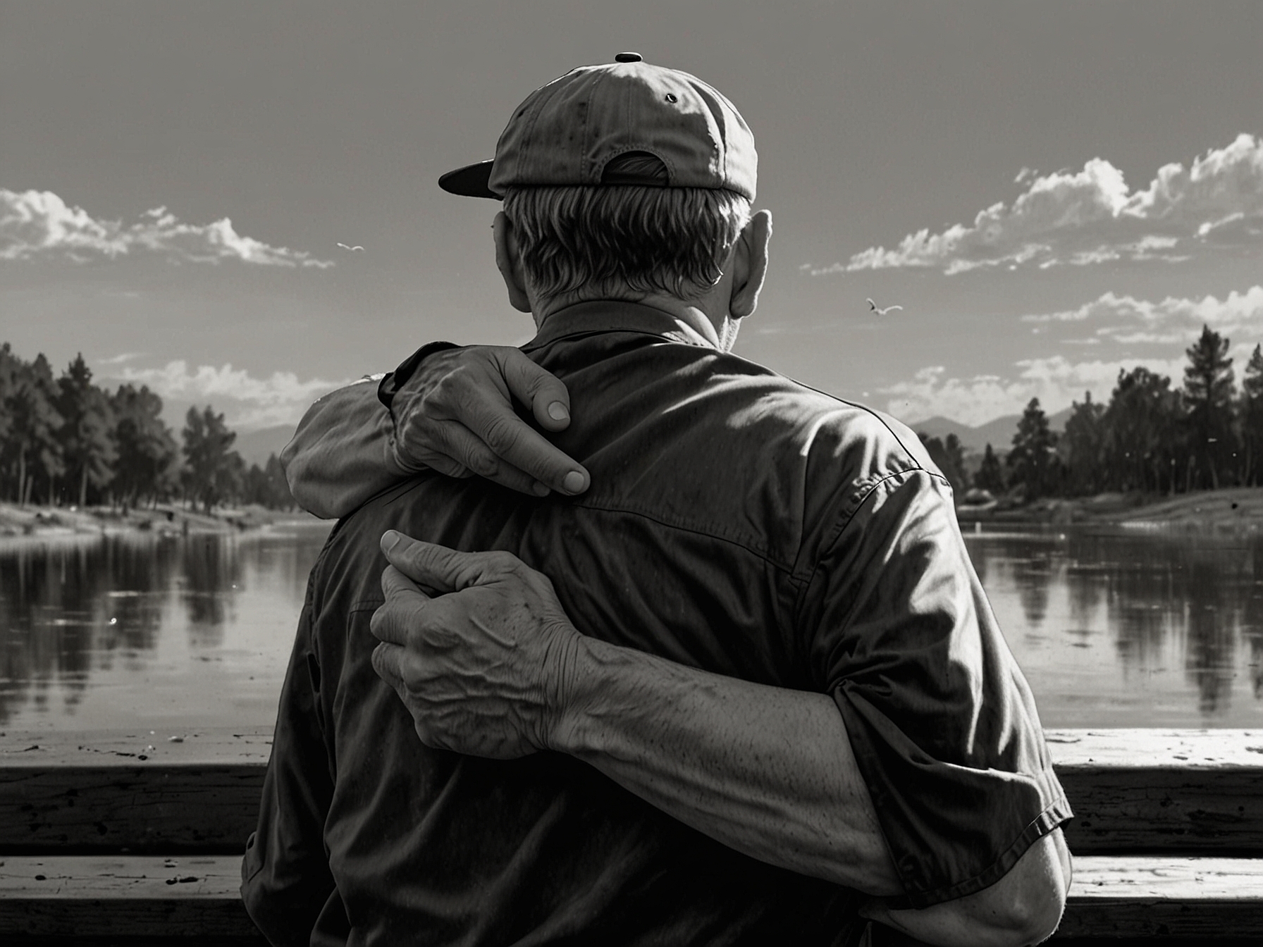 A touching father-son moment is illustrated, with Elliot Minchella and his father sharing a proud, emotional embrace, highlighting the deep bond and support that has fueled his career.