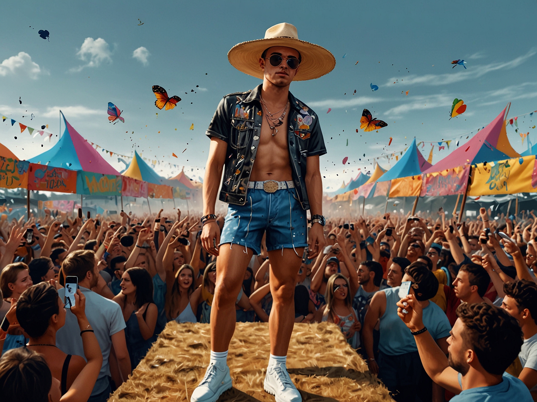 Paul Mescal makes a fashion statement at Glastonbury 2024, reviving his iconic tiny shorts and inspiring festival attendees amidst electrifying performances by headliners like Dua Lipa and Coldplay.