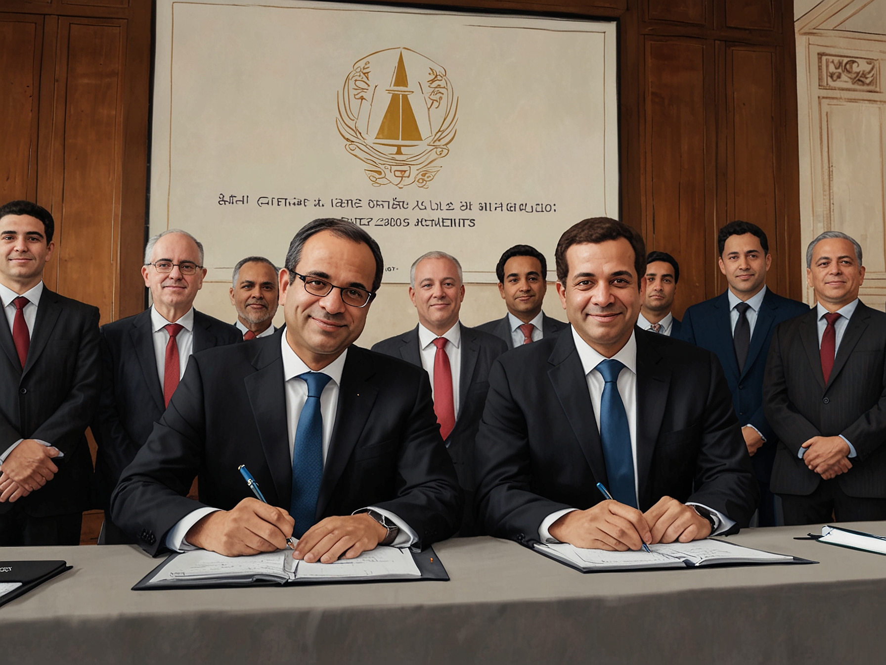 Representatives from Egypt and European companies sign Memorandums of Understanding (MoUs) at the conclusion of the conference, marking new bilateral investment agreements targeting various strategic sectors.