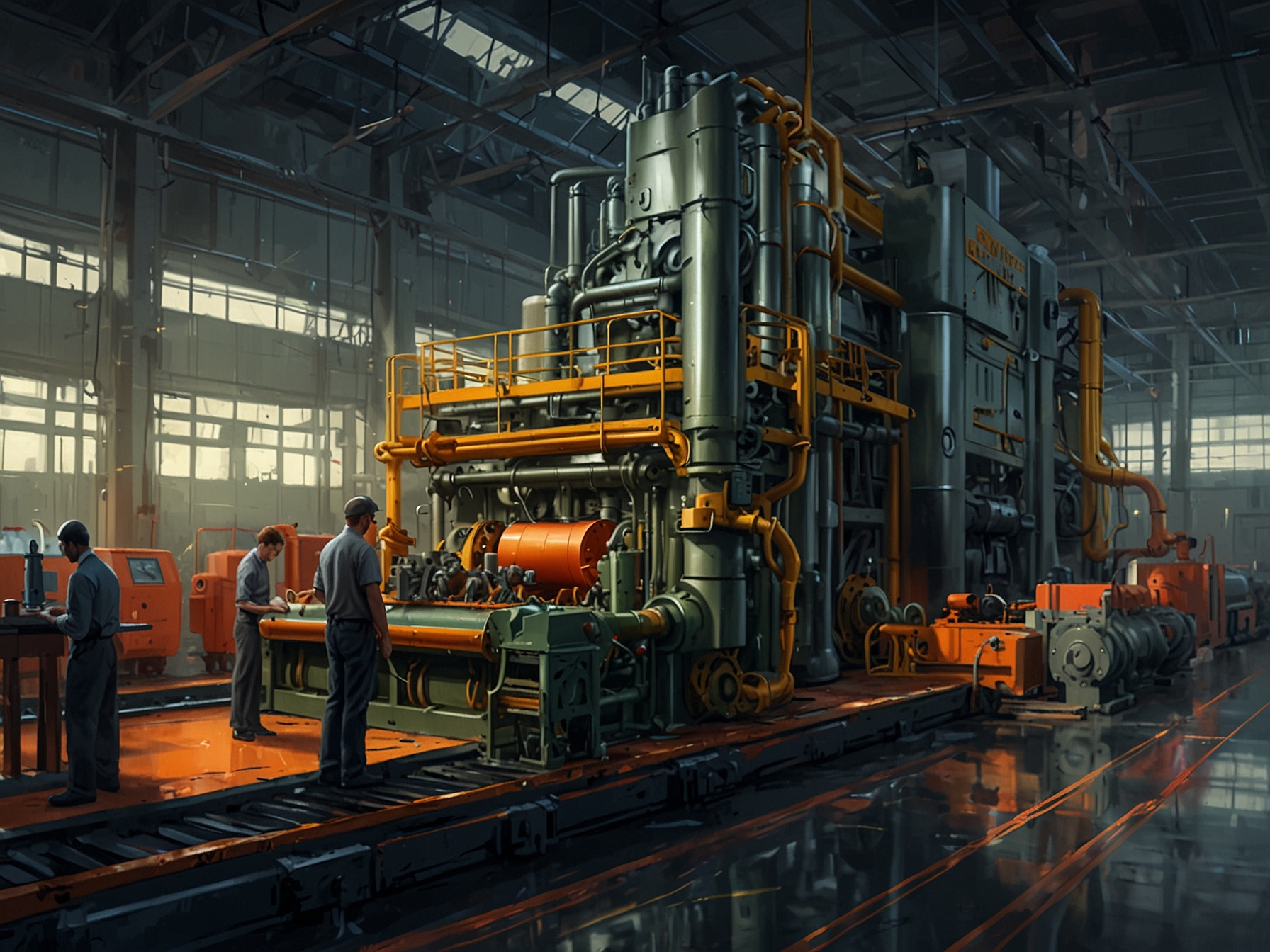 An image of a manufacturing plant with advanced machinery, showcasing the integration of automation and technology which Miles Roberts emphasizes as crucial for future success.