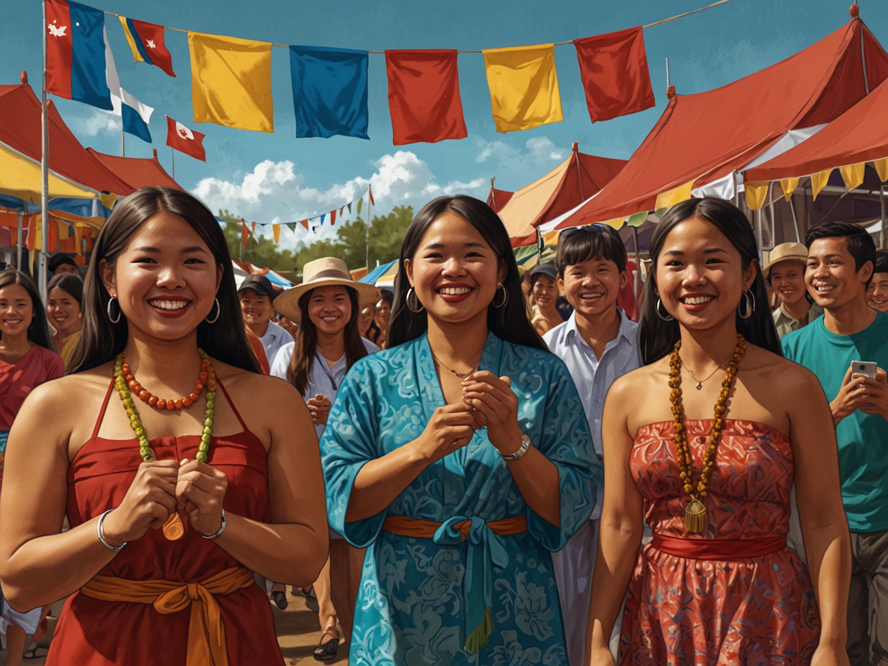 A photo capturing a vibrant Filipino festival in Canada, showcasing cultural exchange and the Filipino community's contributions to Canadian multiculturalism.