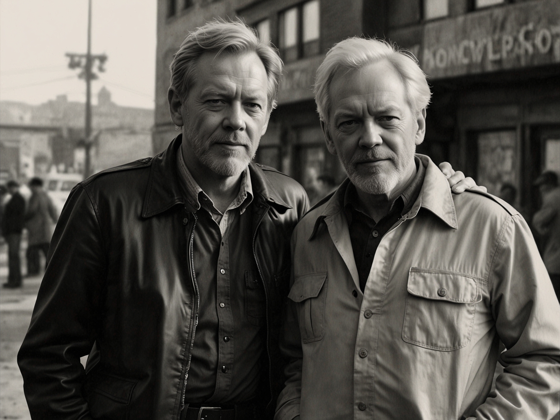 A younger Kiefer and Donald Sutherland on a Hollywood set, illustrating the bond they formed through their shared love for acting and professional collaboration.