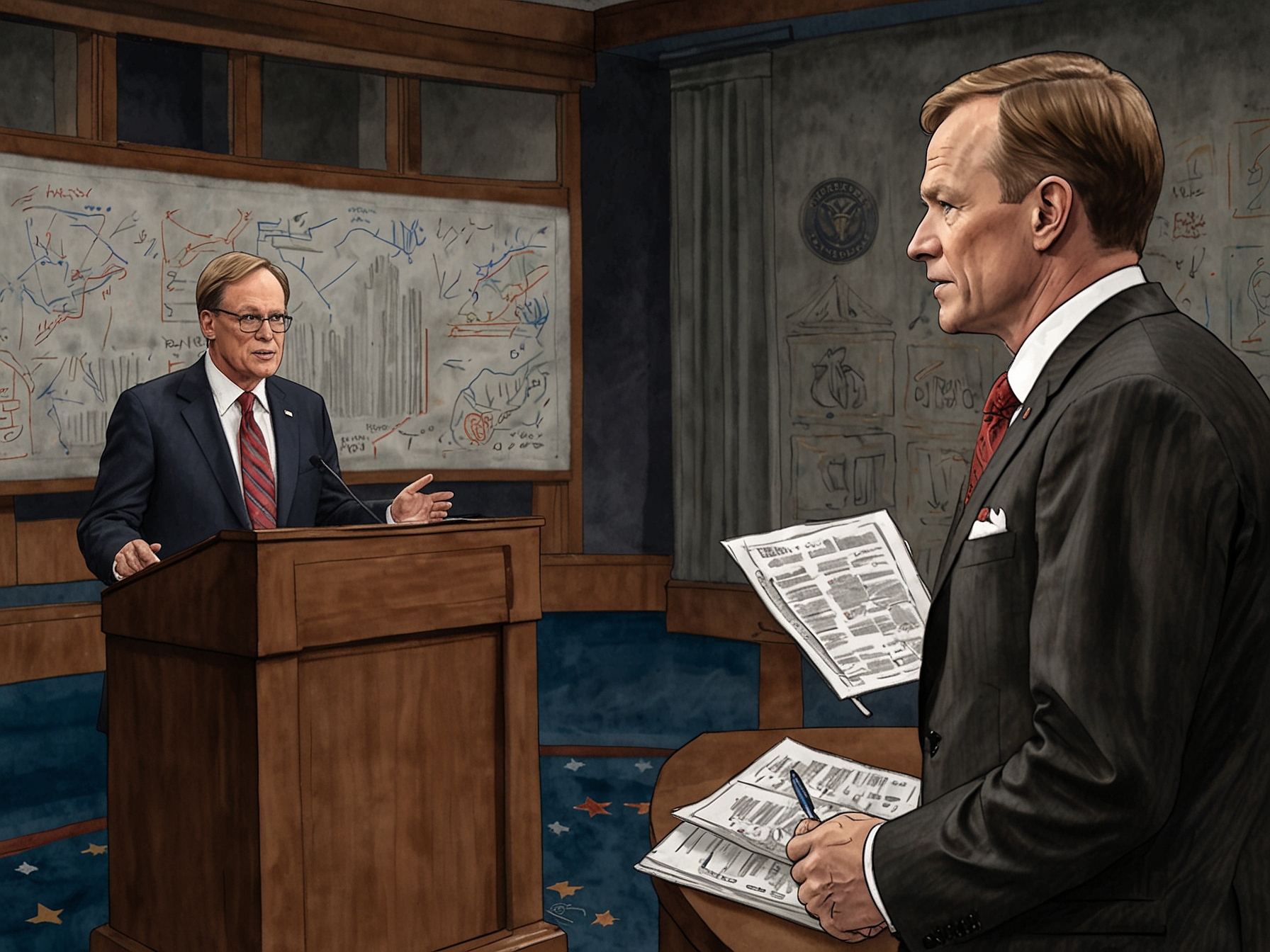 John Dickerson delivering a post-debate analysis on CBS News, highlighting the unique challenges and circumstances of the 2020 presidential campaign compared to 1968.
