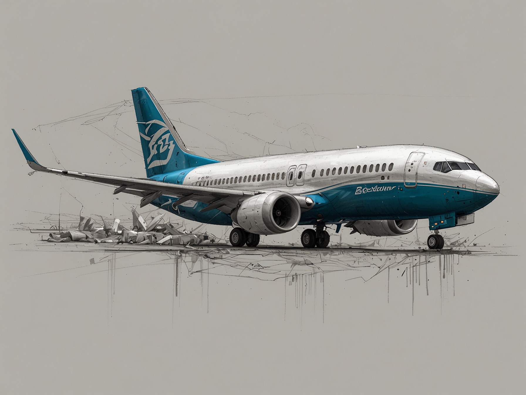 An image depicting a Boeing 737 Max aircraft, symbolizing the model involved in the fatal crashes that led to the legal actions and intense scrutiny on Boeing.