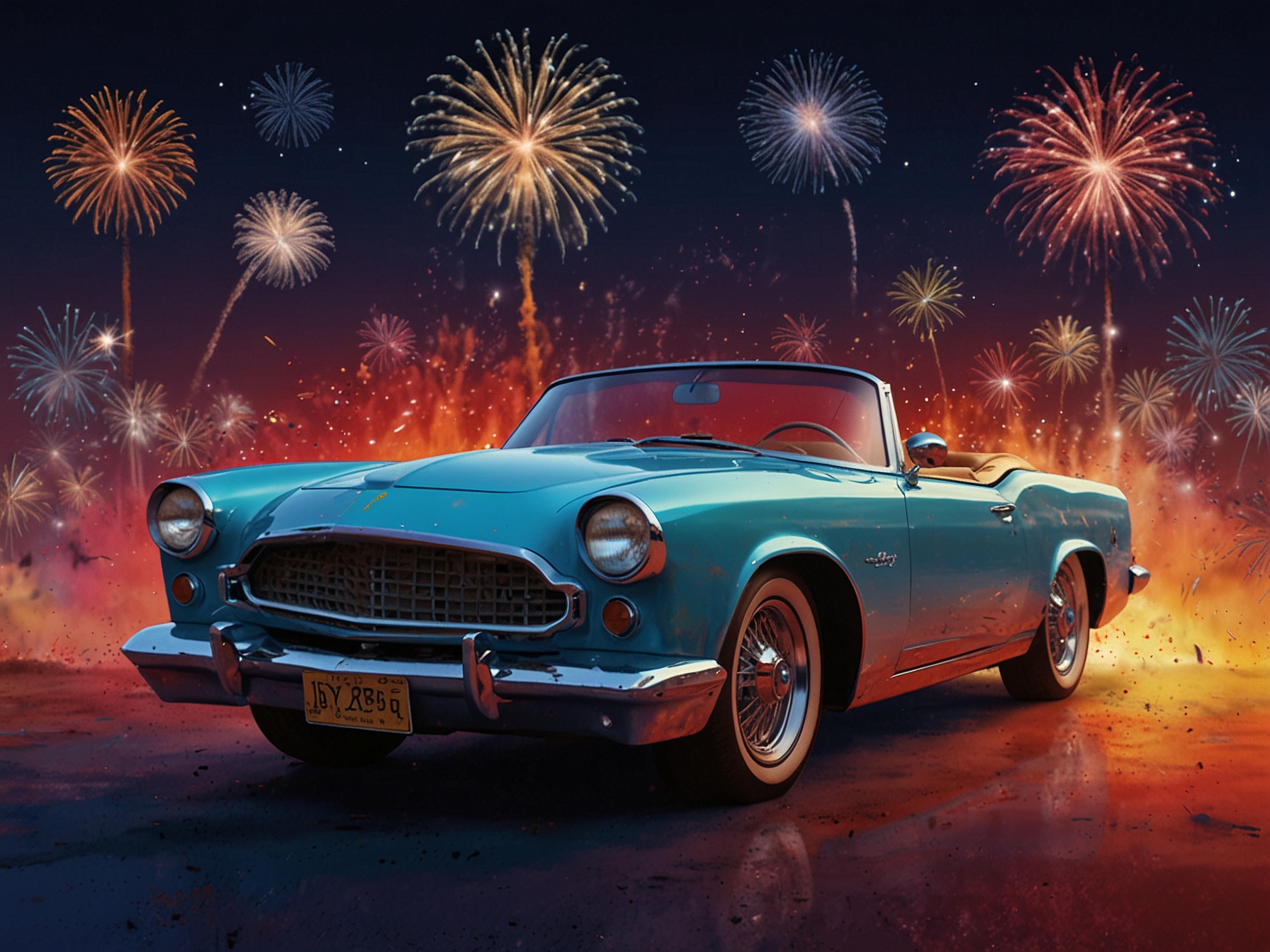 A vibrant promotional poster for 'Joy Ride,' featuring Kesha in a colorful, celebratory setting with fireworks in the background, reflecting Independence Day and her personal liberation.
