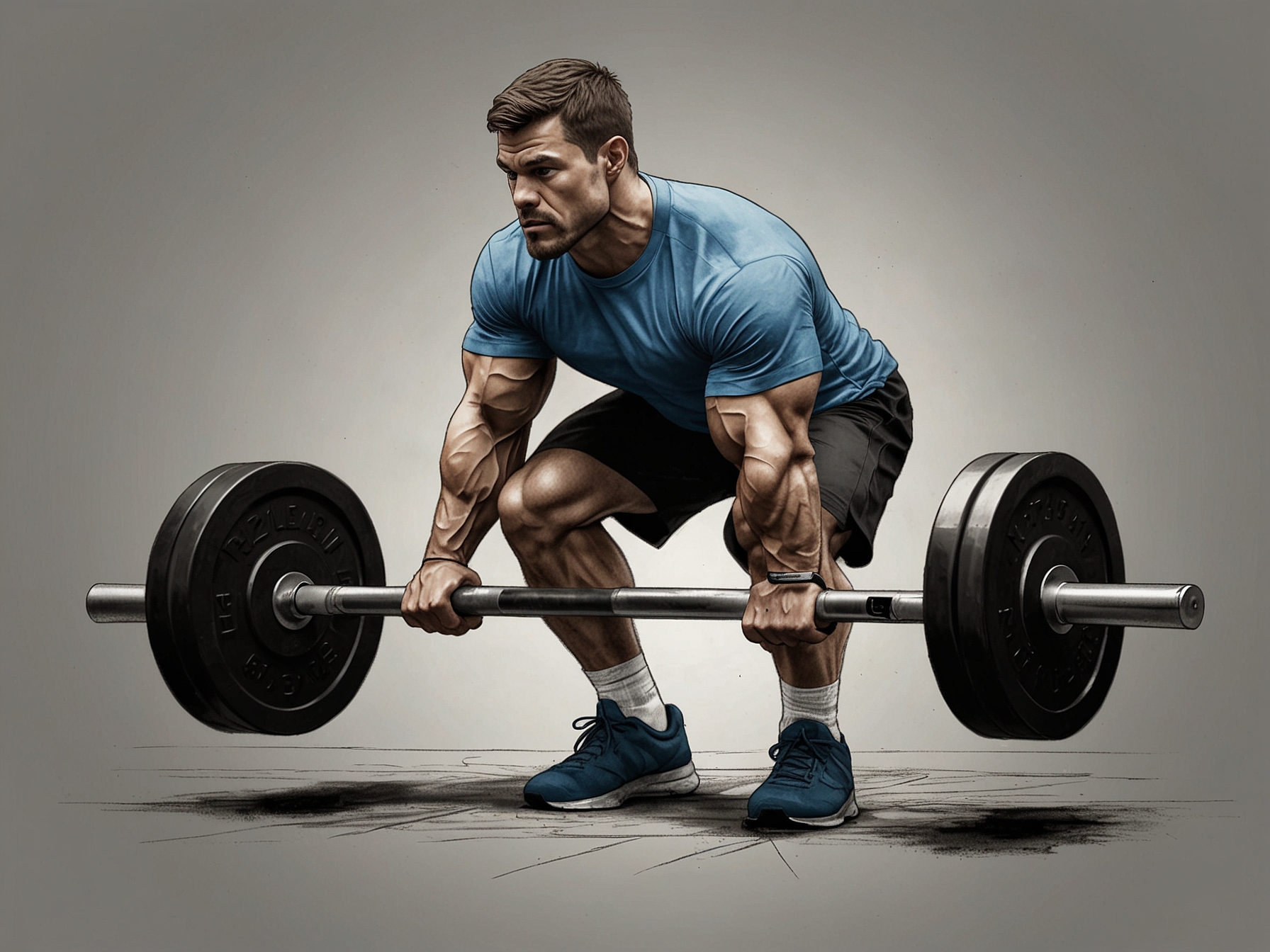 A person performing a dumbbell deadlift with correct form, focusing on engaging their hamstrings, glutes, and lower back while maintaining core stability.