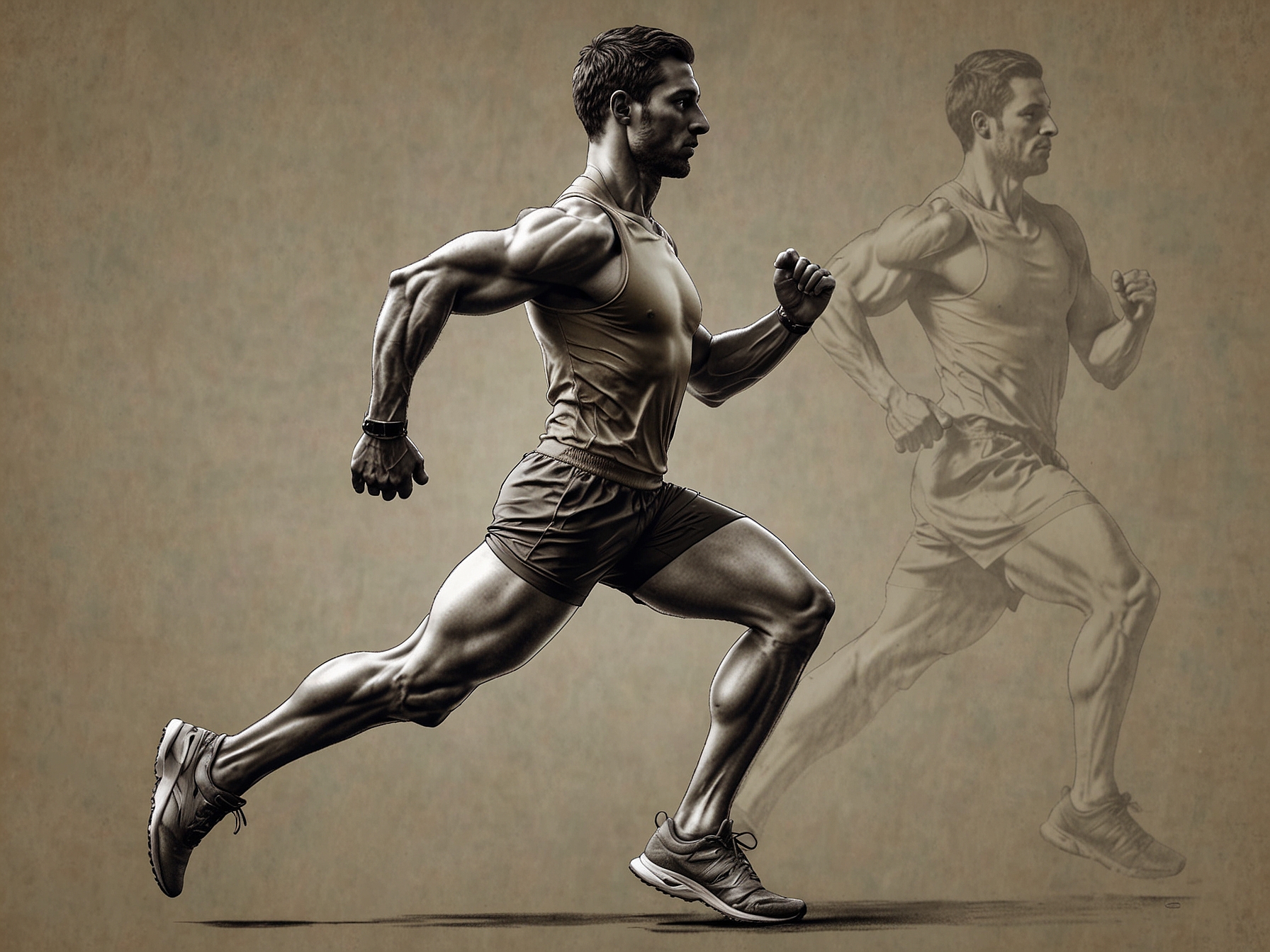 An illustration of a runner maintaining an upright posture with head aligned with the spine and gaze forward, showcasing the importance of optimal body alignment for efficient running.