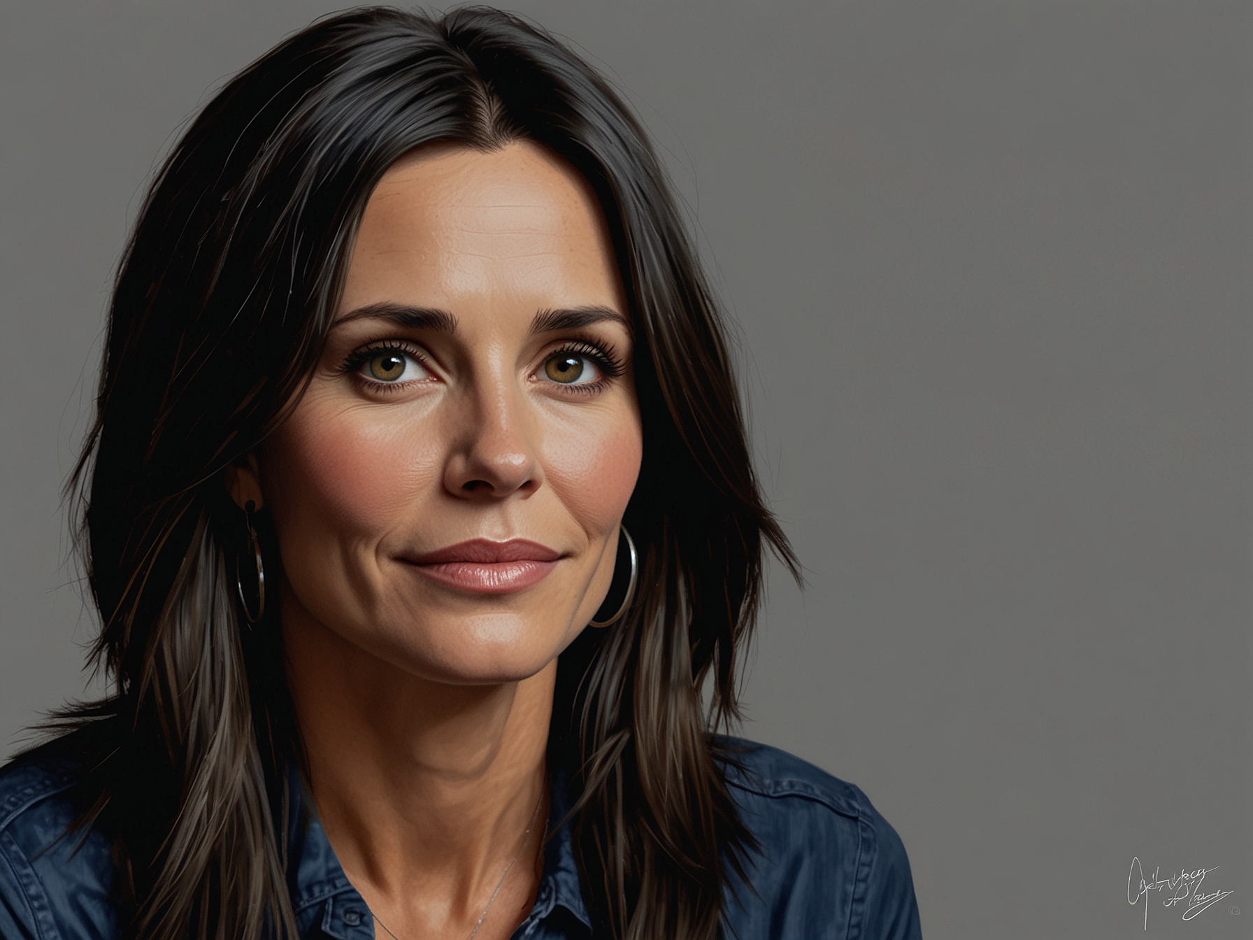 Courteney Cox shares a candid moment on set, showcasing her natural look and authenticity. This image captures her down-to-earth personality and her acceptance of aging with confidence.