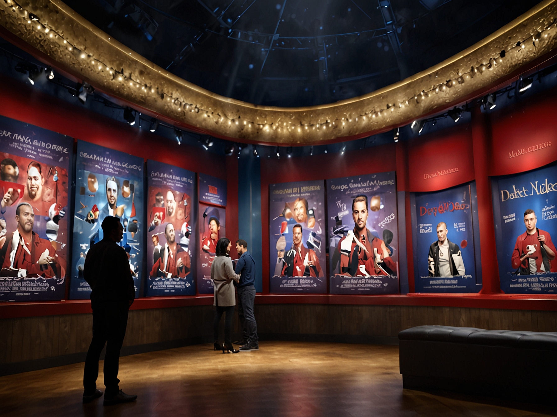 Visitors at Madame Tussauds New York's concert-themed floor marvel at the lifelike Drake wax figure, highlighting its detailed craftsmanship and realistic features.