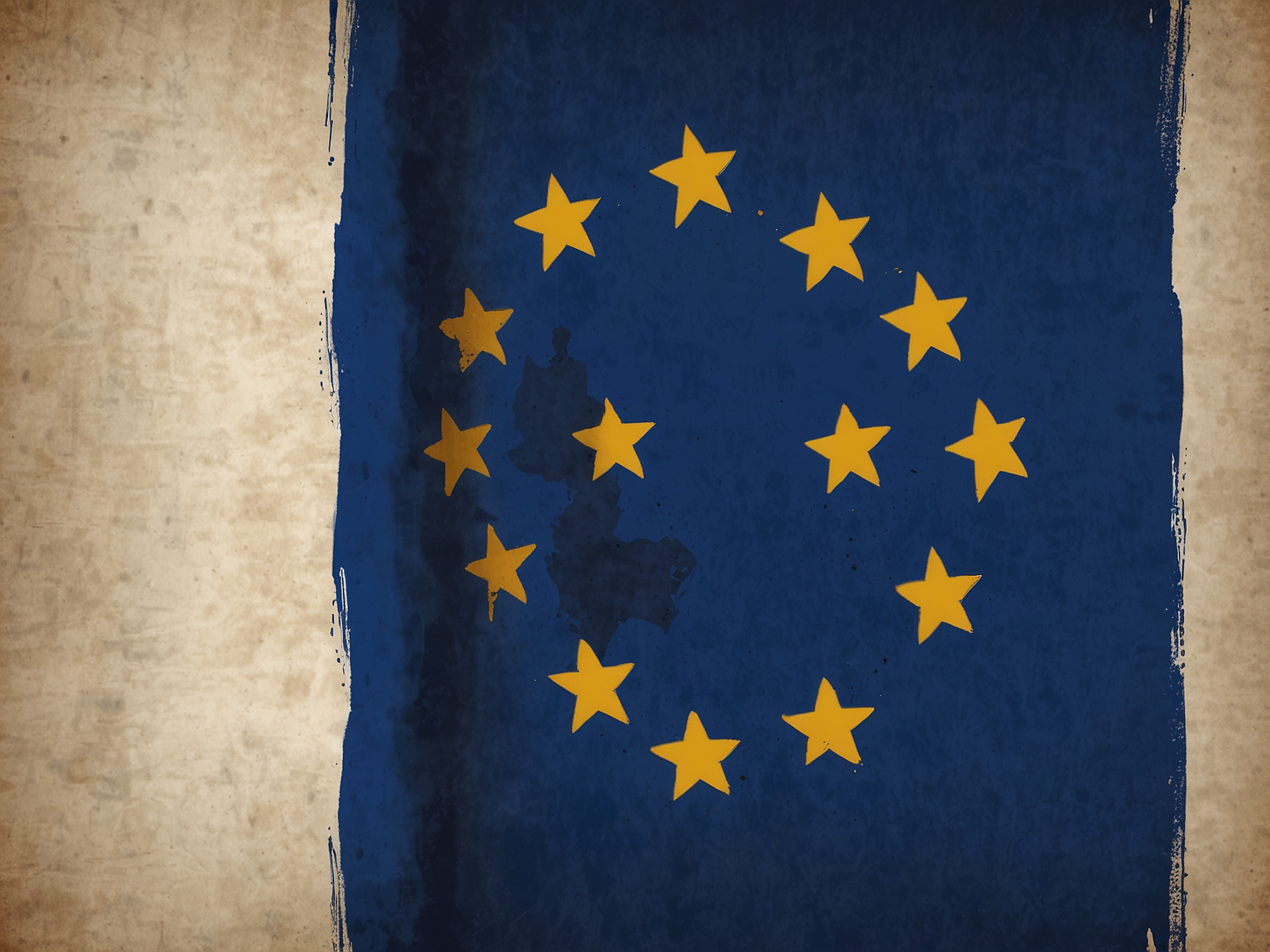 An illustration showing the European Union flag with the Meta logo, symbolizing the scrutiny Meta faces regarding its 'pay or consent' practices and compliance with GDPR.