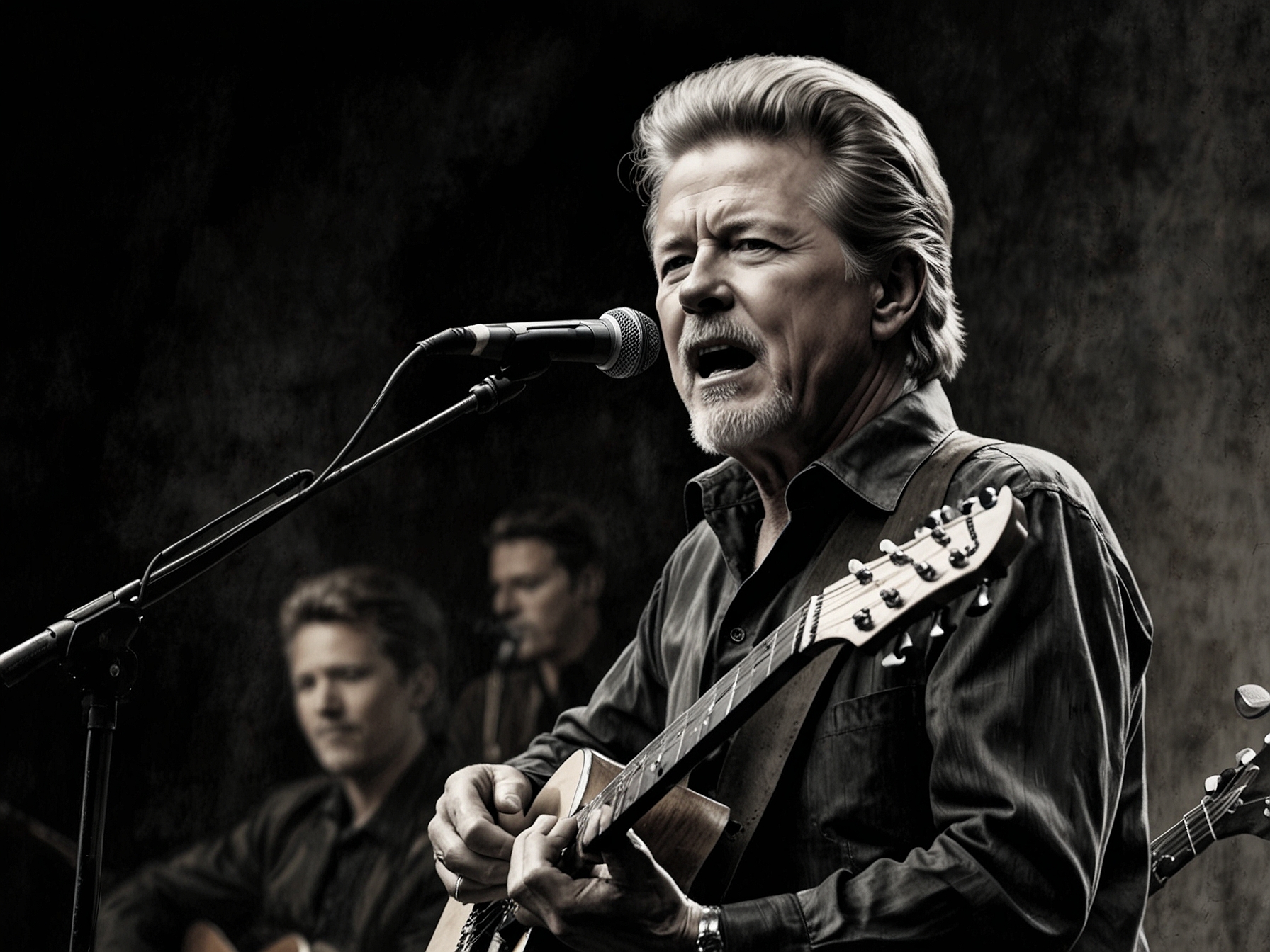 An image depicting Don Henley performing live, emphasizing his enduring influence and presence in the rock music scene.