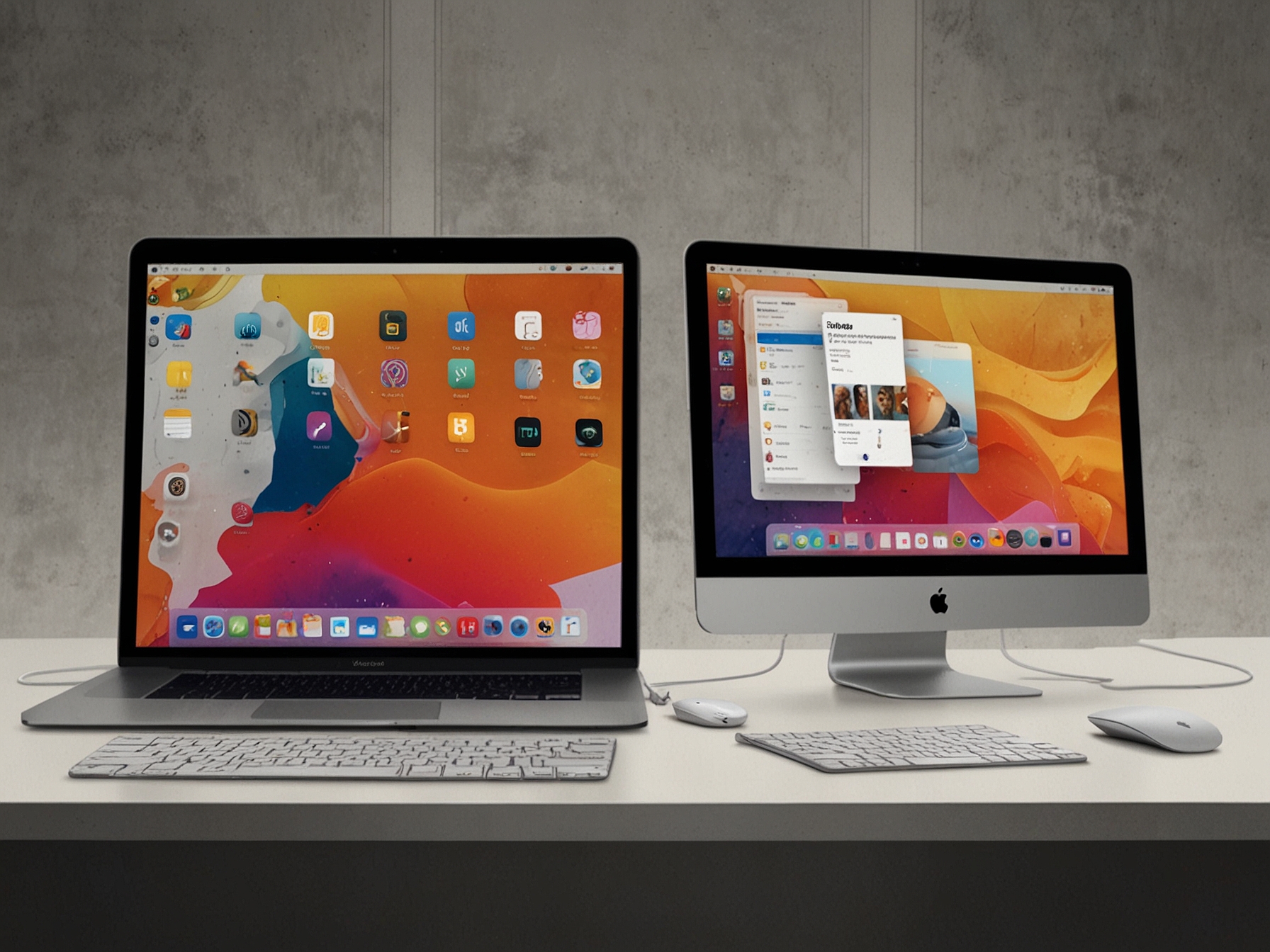 A conceptual image showing Apple devices like iPhone, MacBook, and iPad seamlessly integrating with Apple Intelligence+, demonstrating advanced AI functionalities and user personalization.