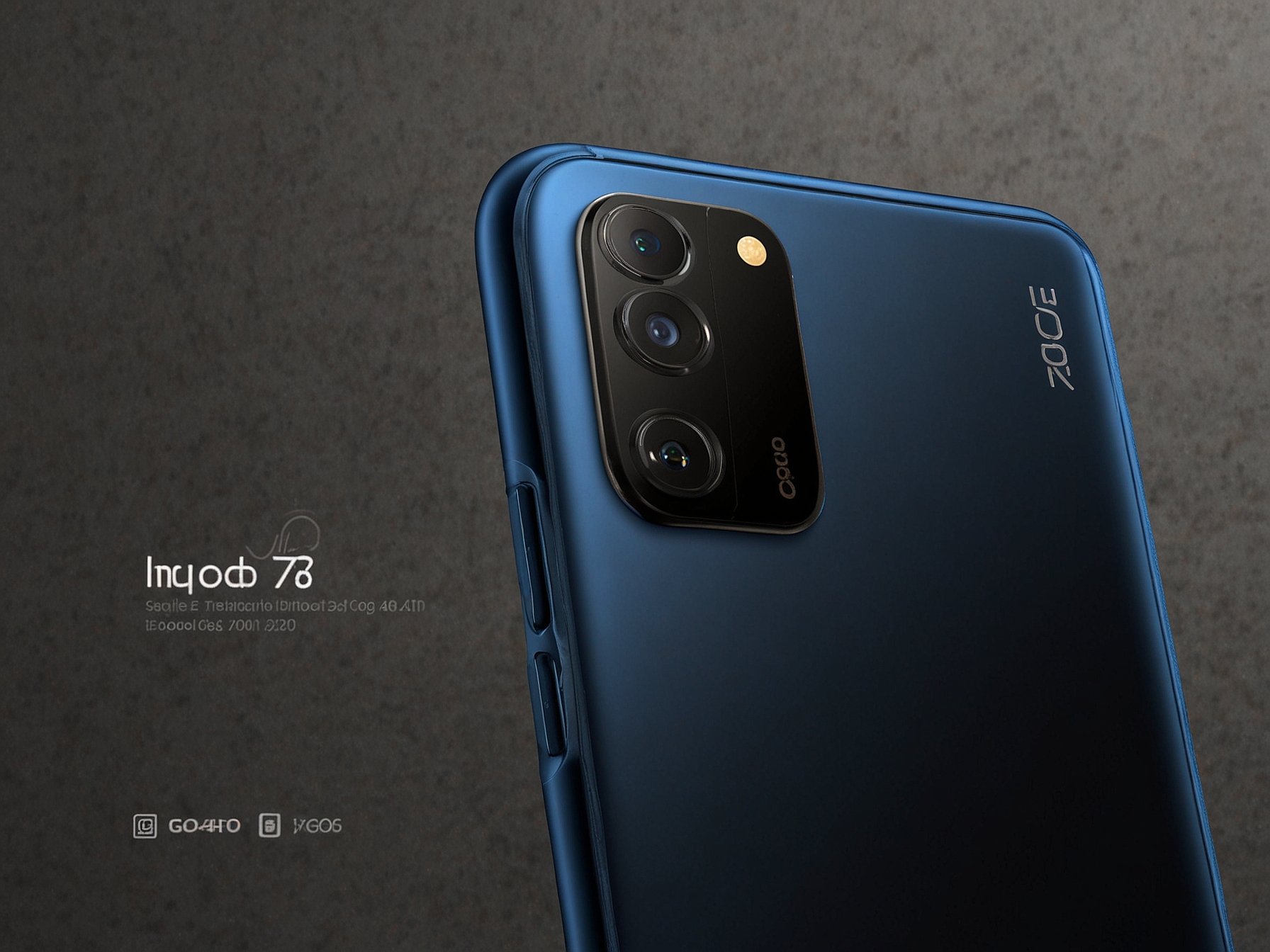 Illustration of the iQOO Z9 Lite 5G's expected triple-camera setup on the rear and high-resolution selfie camera, highlighting its versatile photography options.