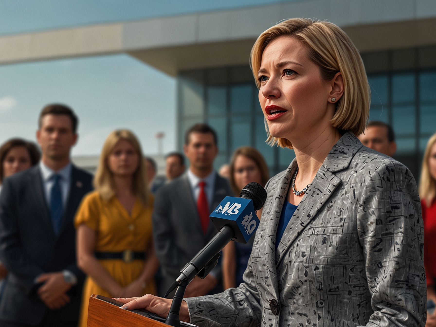 Rep. Victoria Spartz addresses the media outside Dulles Airport, expressing regret and pledging full cooperation following her charges for carrying a concealed weapon in a prohibited area.