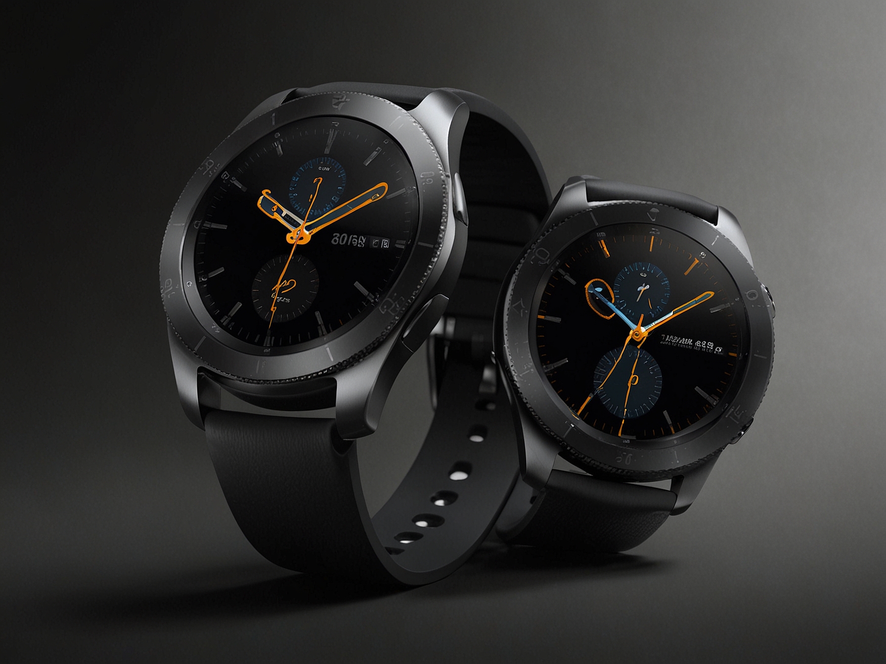 An illustration of the Samsung Galaxy Watch Ultra's edge-to-edge AMOLED display, minimal bezel, and redesigned digital crown, emphasizing enhanced usability and modern design trends.
