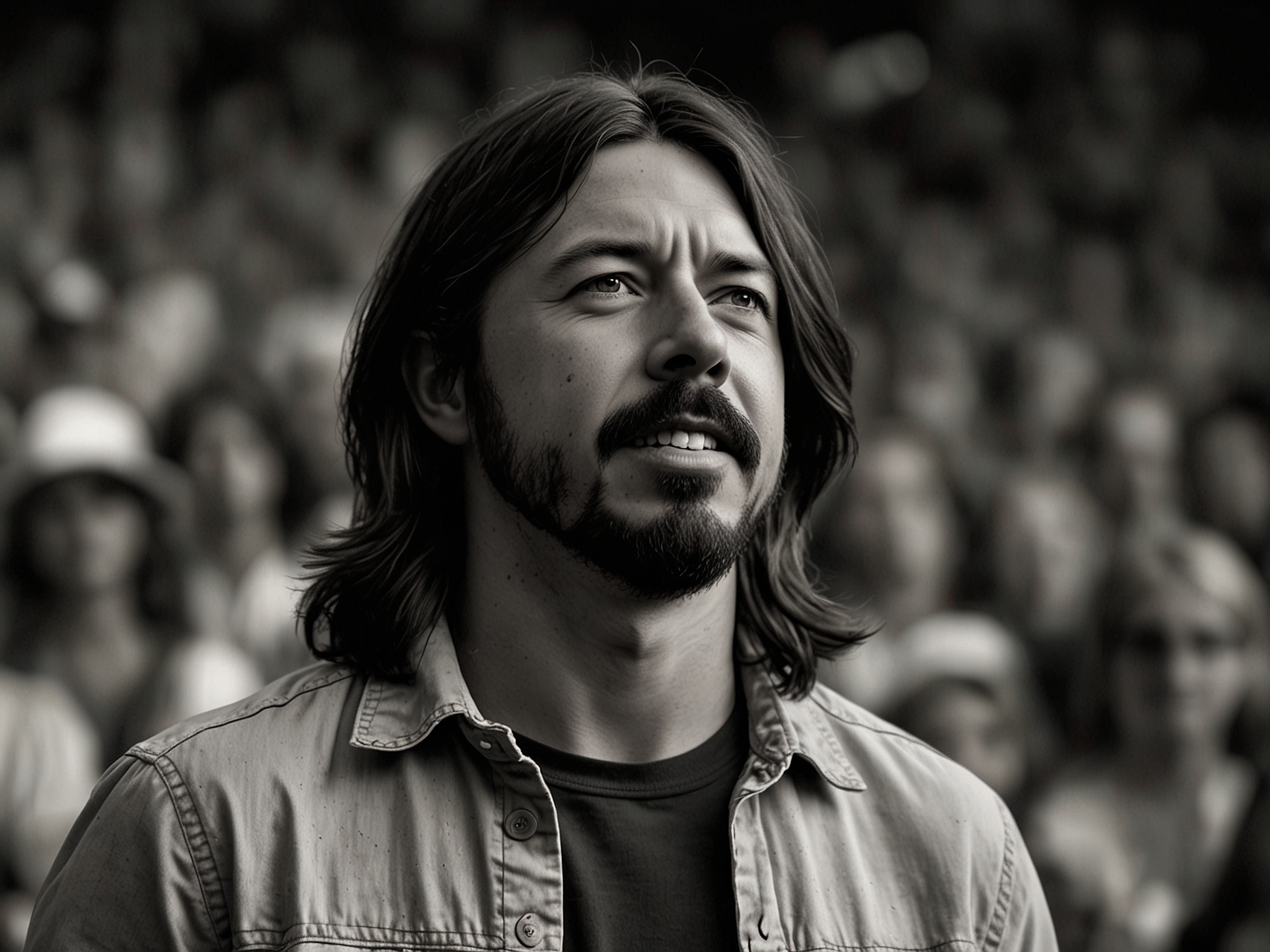 Dave Grohl, in casual yet stylish attire, engages with the crowd at Wimbledon, blending in while being recognized by keen-eyed fans. His friendly demeanor was a highlight for many attendees.