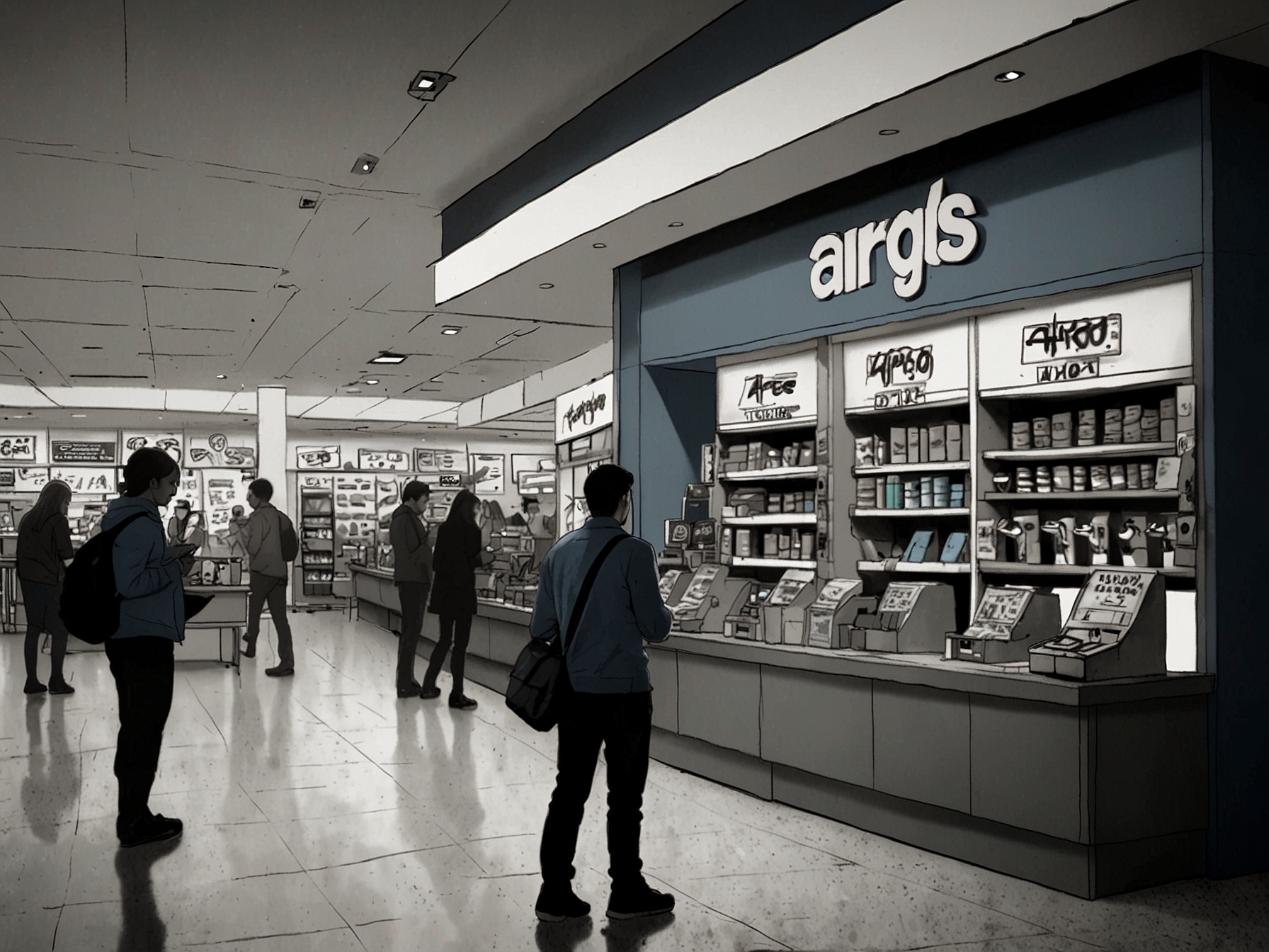 An image showcasing an Argos display with fewer customers, underscoring the decline in non-essential item sales and the need for rate cuts to encourage consumer spending.