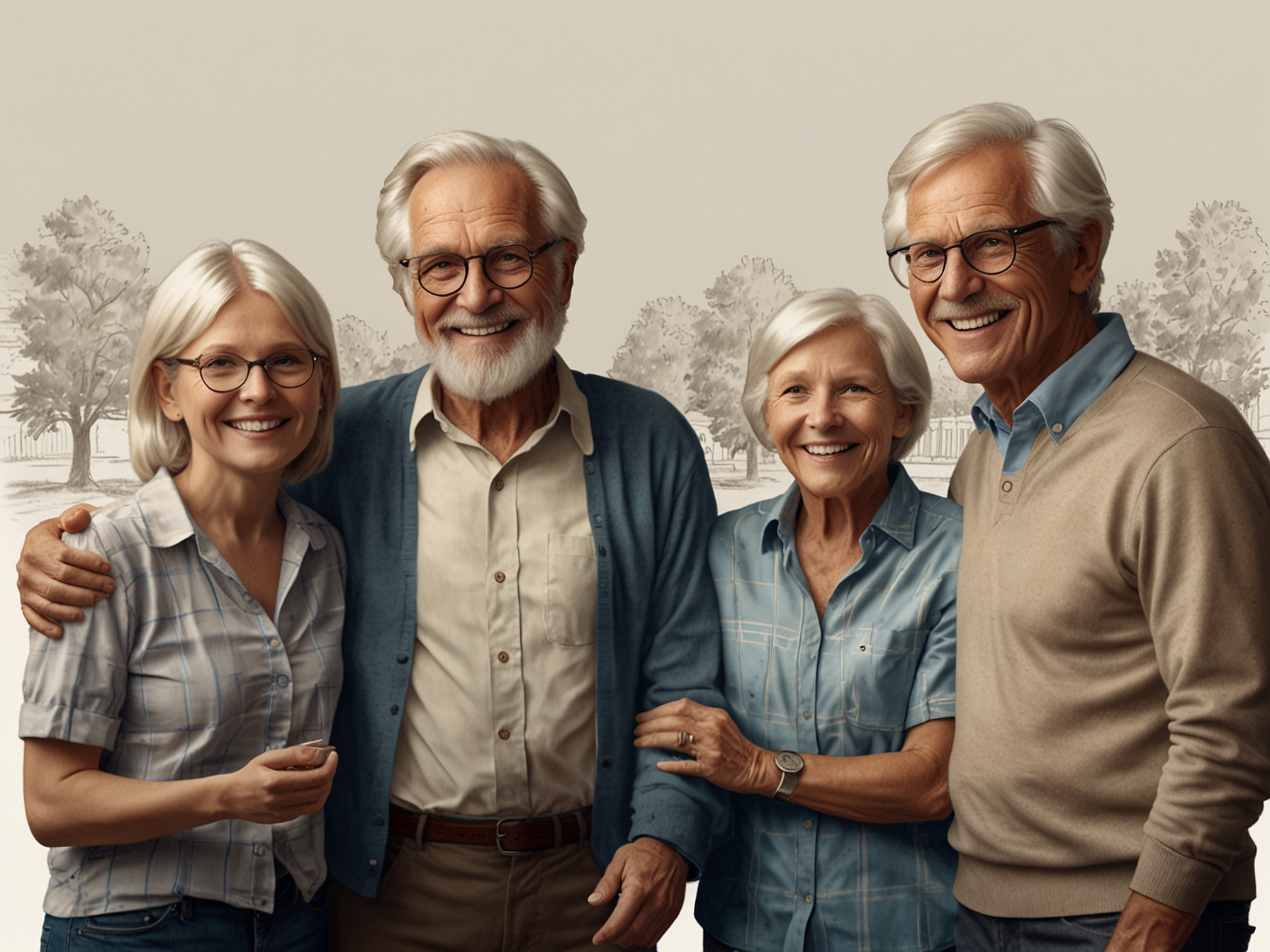 A happy Swedish family showcasing multiple generations, including grandparents actively engaging with their grandchildren, symbolizing the bond strengthened through the new law.