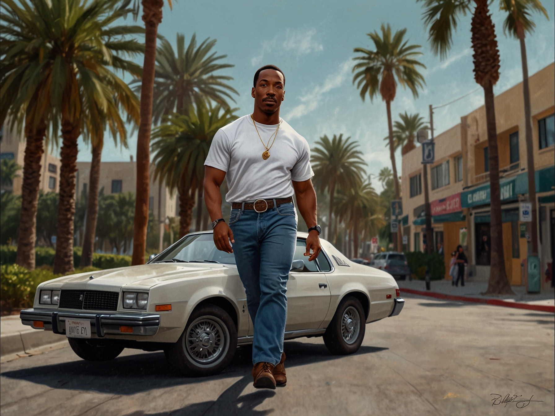 Eddie Murphy returns as Axel Foley in 'Beverly Hills Cop: Axel F.' The image shows Murphy in a classic action-comedy scene, blending nostalgia with fresh, new adventures.
