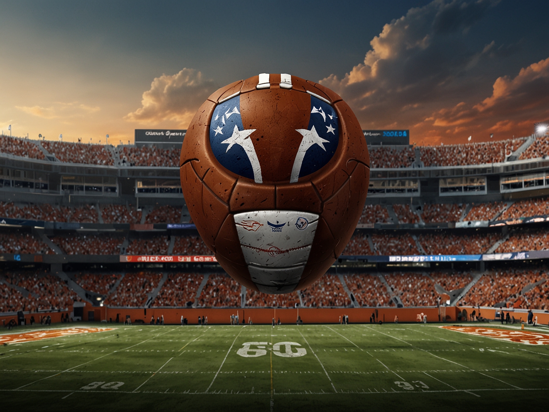 Graphic of a football game featuring Texas and Oklahoma teams set against the backdrop of the SEC logo, highlighting the new and intense rivalries these schools will face in their upcoming seasons.