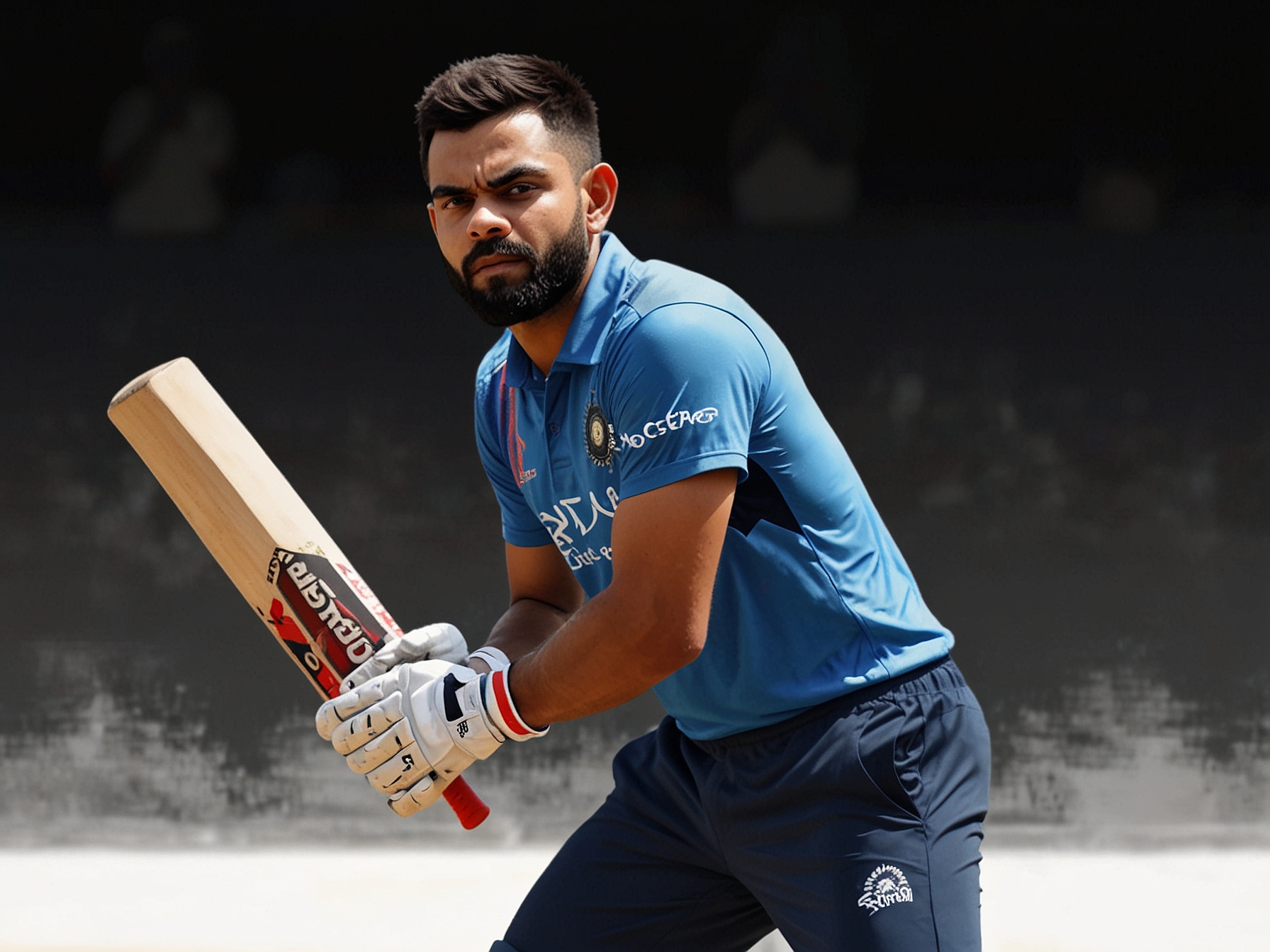 Virat Kohli stands determined at the crease during a high-intensity training session, preparing to face Jasprit Bumrah's challenging deliveries in Kanpur's nets.