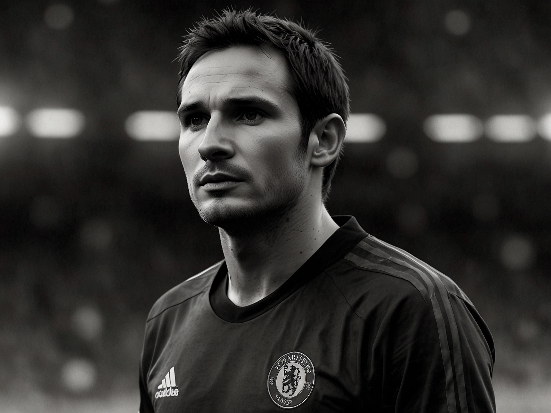 Frank Lampard stands on the pitch at Stamford Bridge, a look of determination in his eyes as he recalls the intense atmosphere of the 2009 Champions League match against Barcelona.